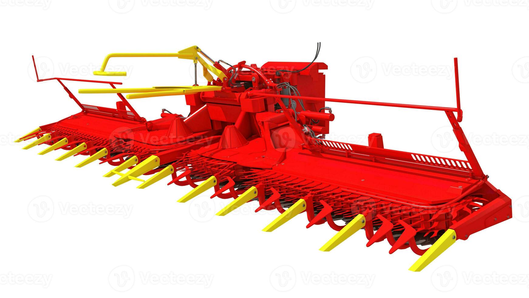 Combine Harvester Threshing Header 3D rendering on white background photo