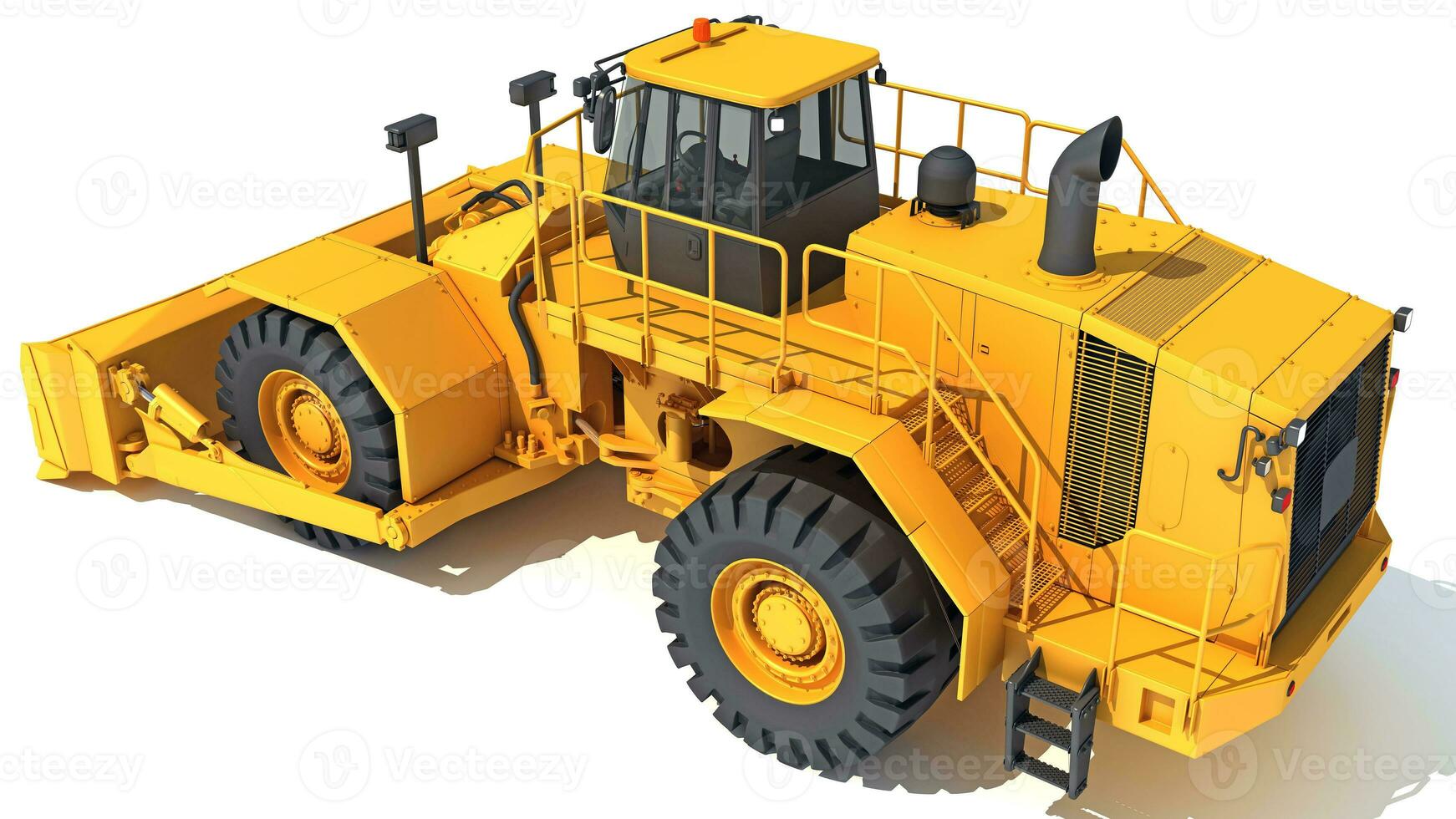 Wheel Dozer heavy construction machinery 3D rendering on white background photo