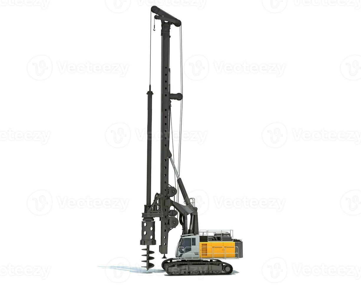 Drilling Rig heavy construction machinery 3D rendering on white background photo