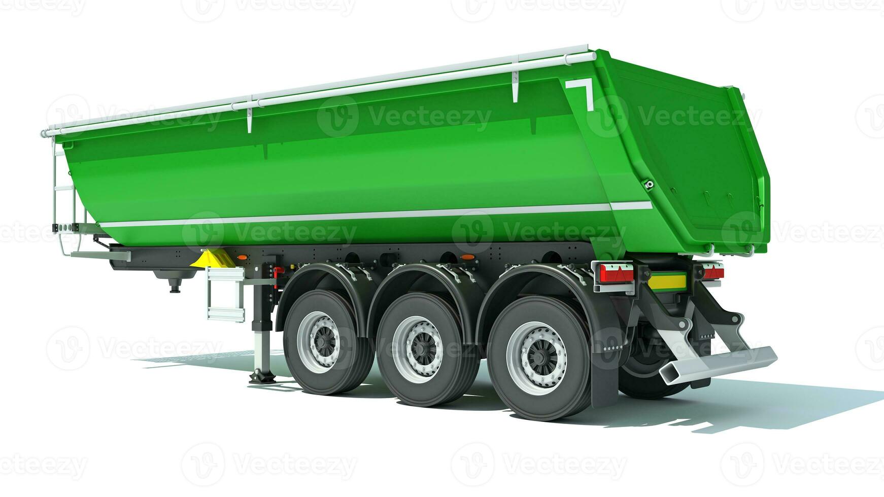 Mining Dump Trailer heavy construction machinery 3D rendering on white background photo