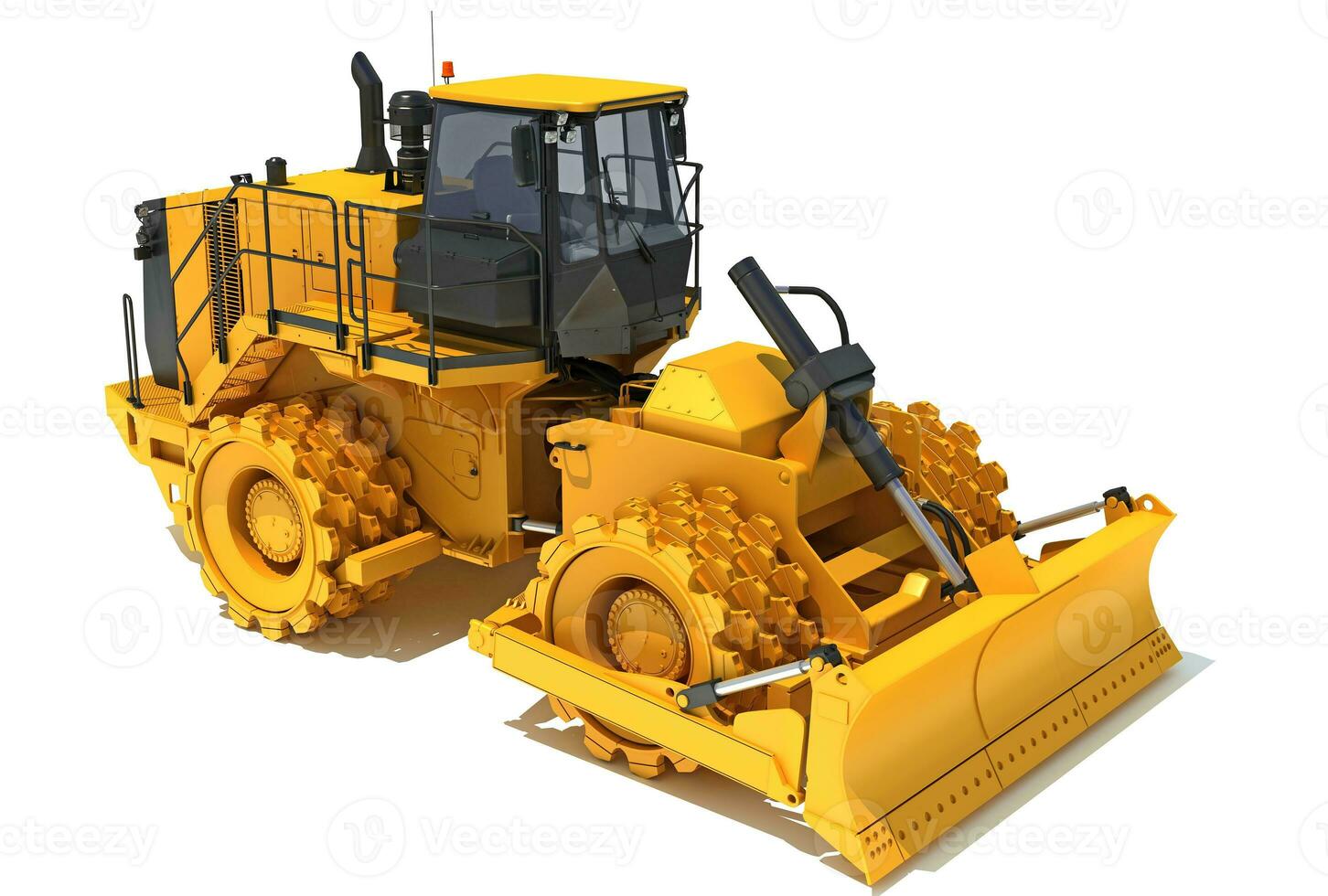 Soil Compactor 3D rendering on white background photo