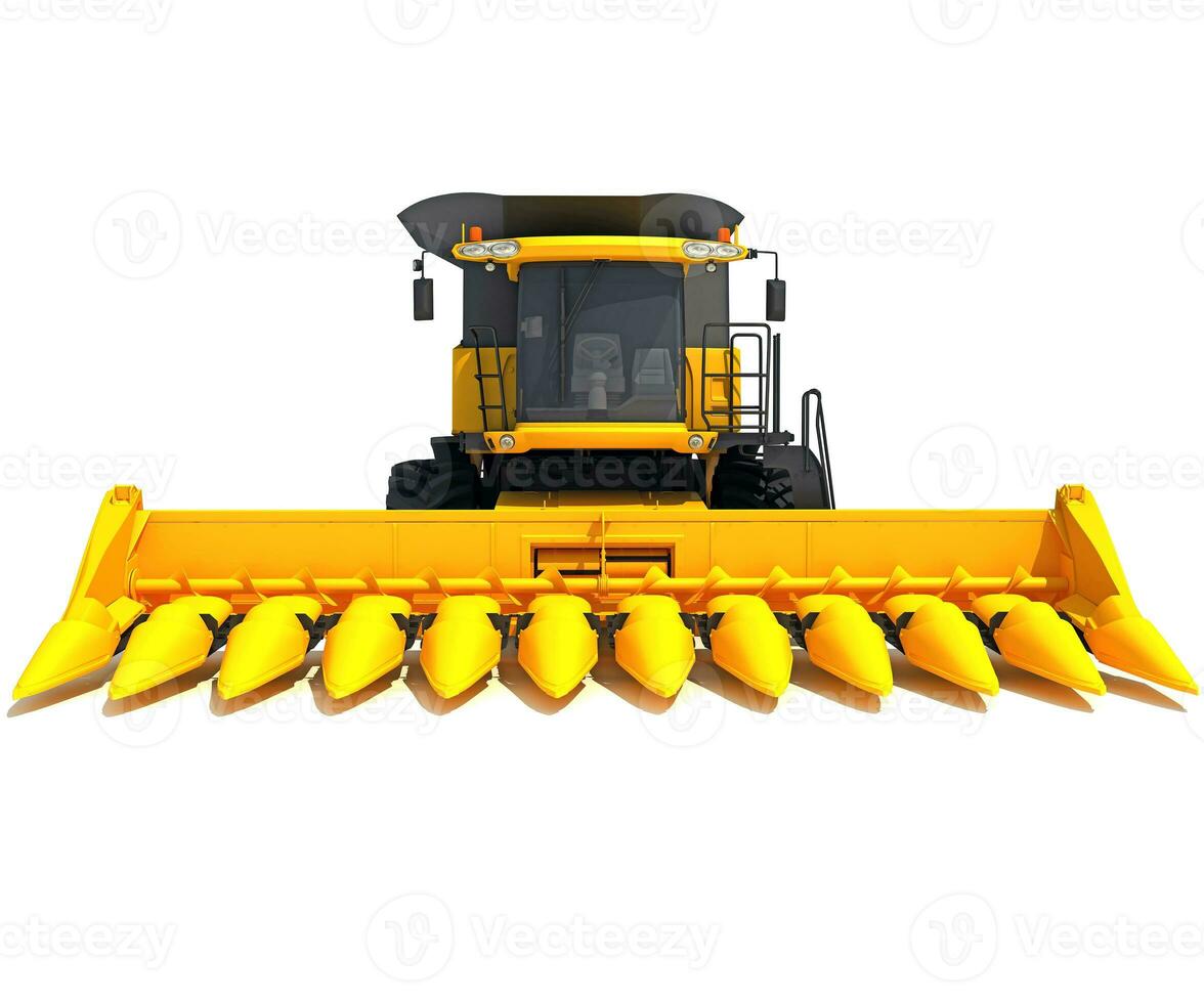 Combine Harvester farm equipment 3D rendering on white background photo