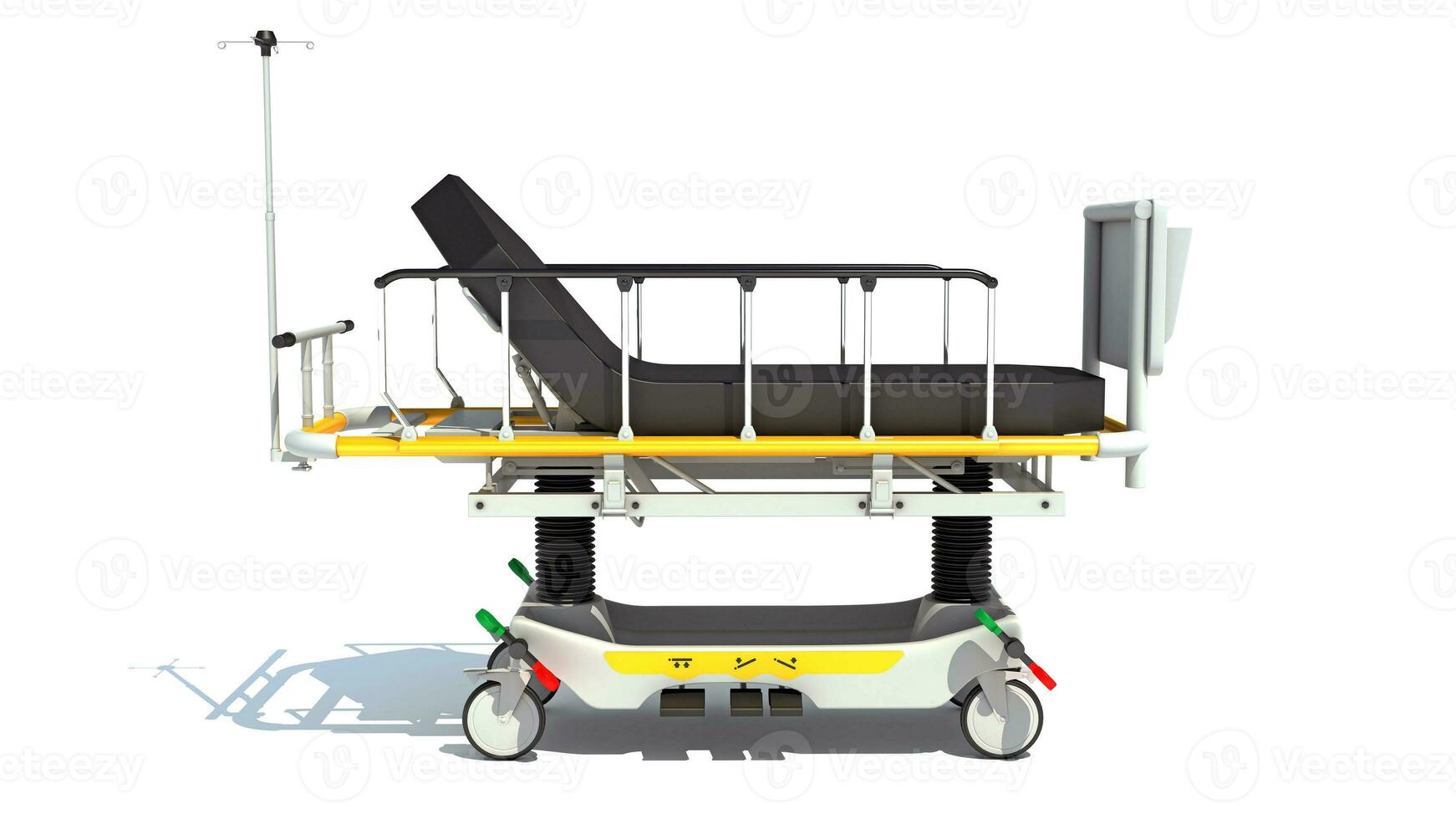 Medical Stretcher Trolley 3D rendering on white background photo