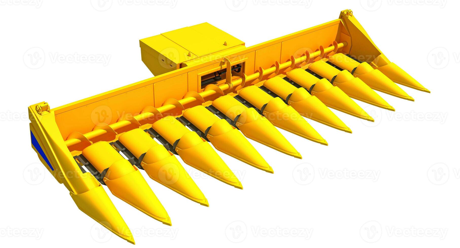 Farm Combine Harvester Threshing Header 3D rendering on white background photo