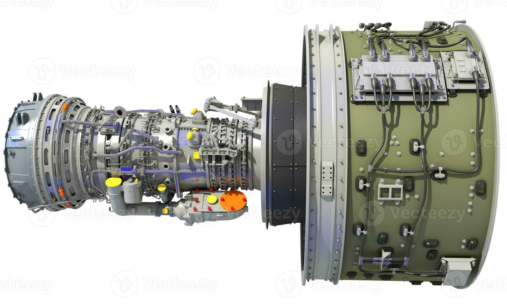 Aircraft Turbofan Engine 3D rendering photo