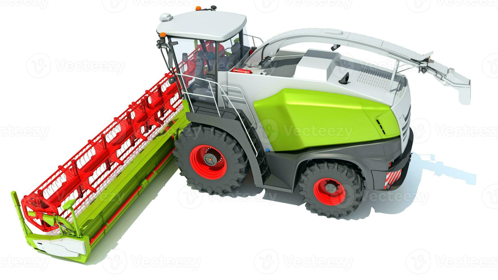 Combine Harvester farm equipment 3D rendering on white background photo