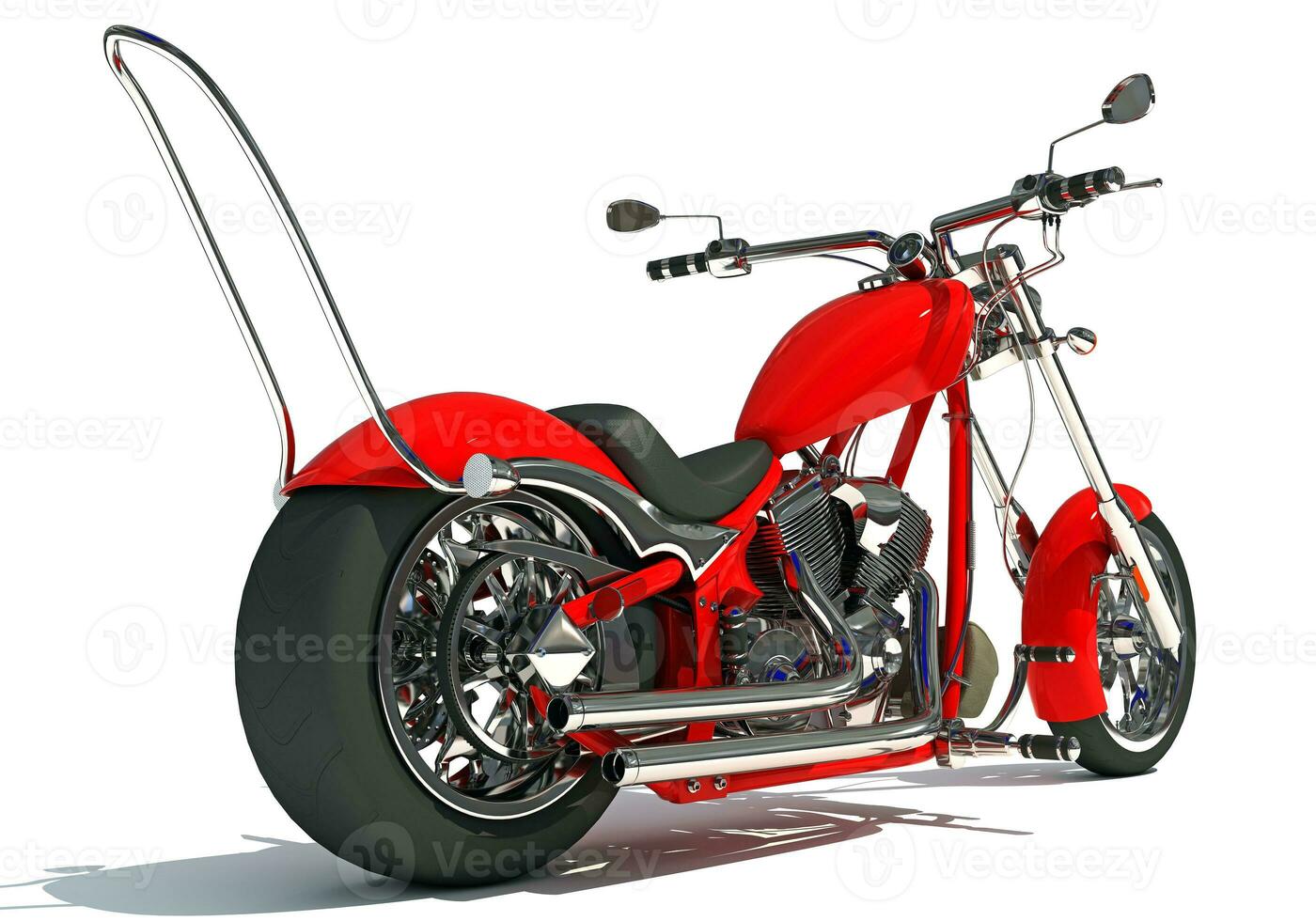 Motorcycle 3D rendering on white background photo