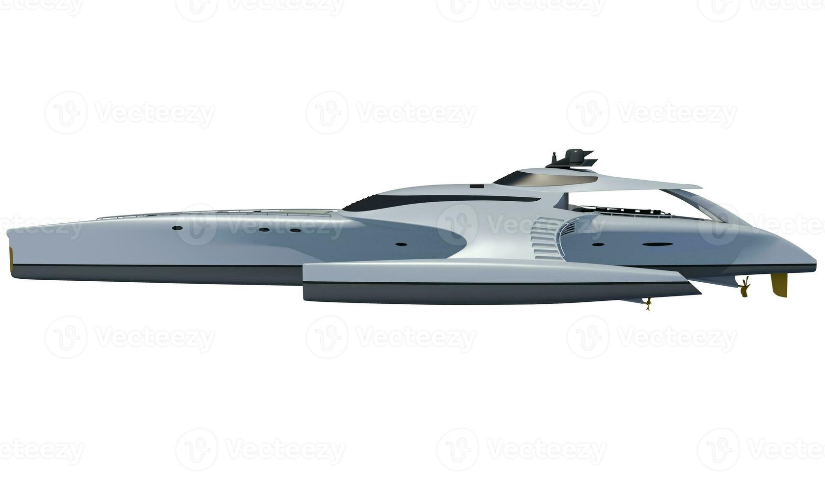 Luxury Yacht 3D rendering on white background photo