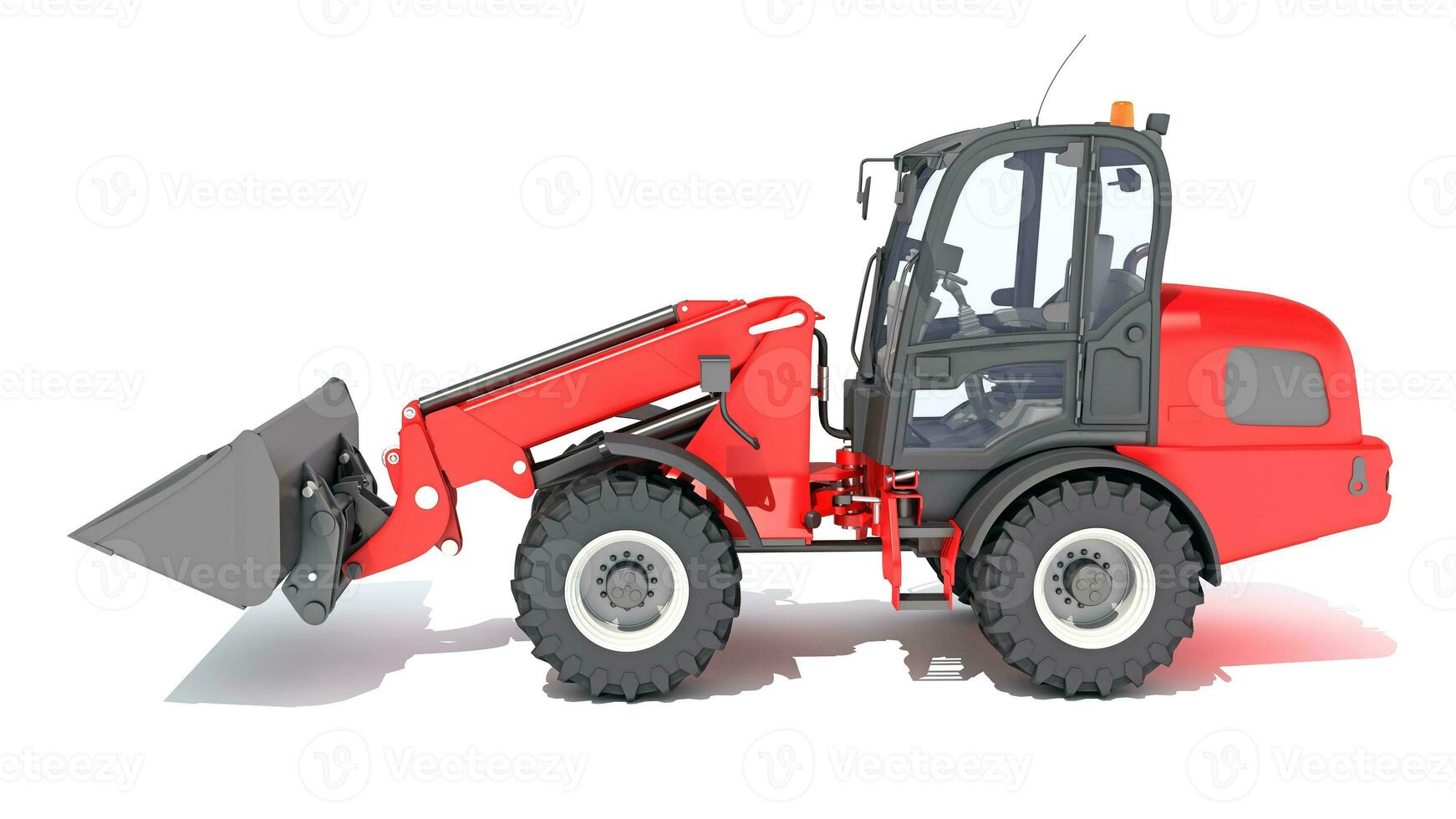 Telehandler heavy construction machinery 3D rendering on white background photo