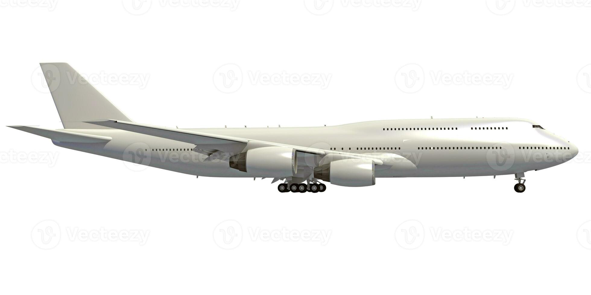 Aircraft 3D rendering airplane on white background photo