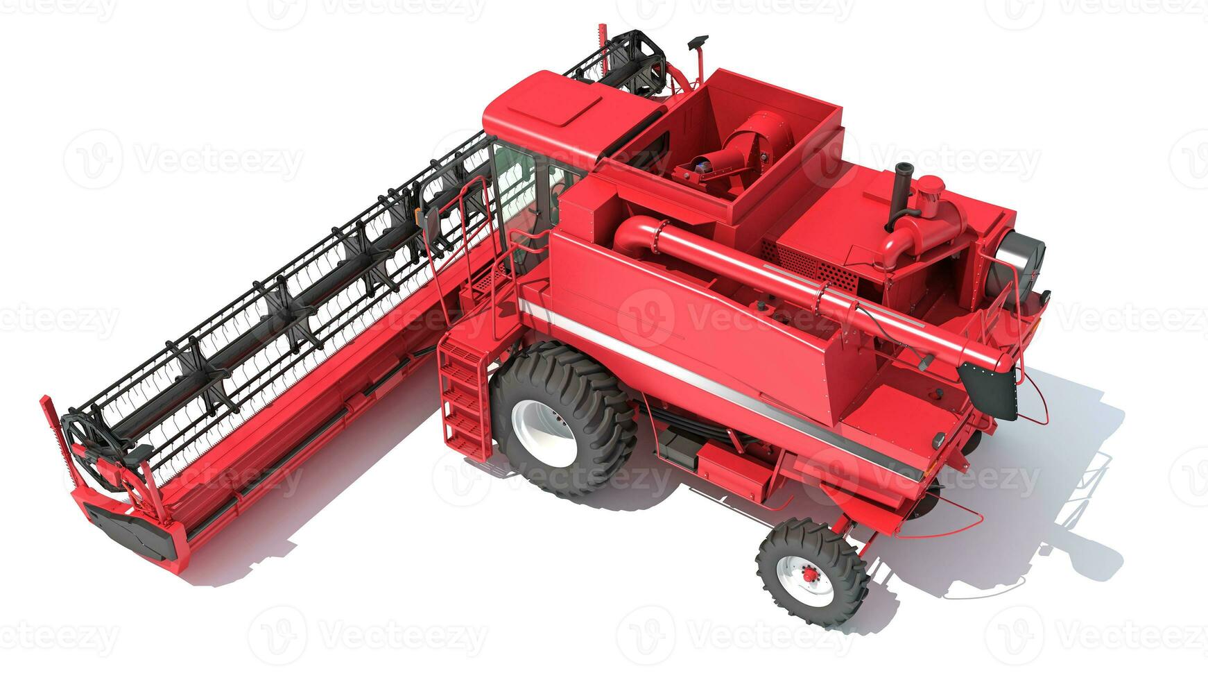 Farm Combine Harvester 3D rendering on white background photo