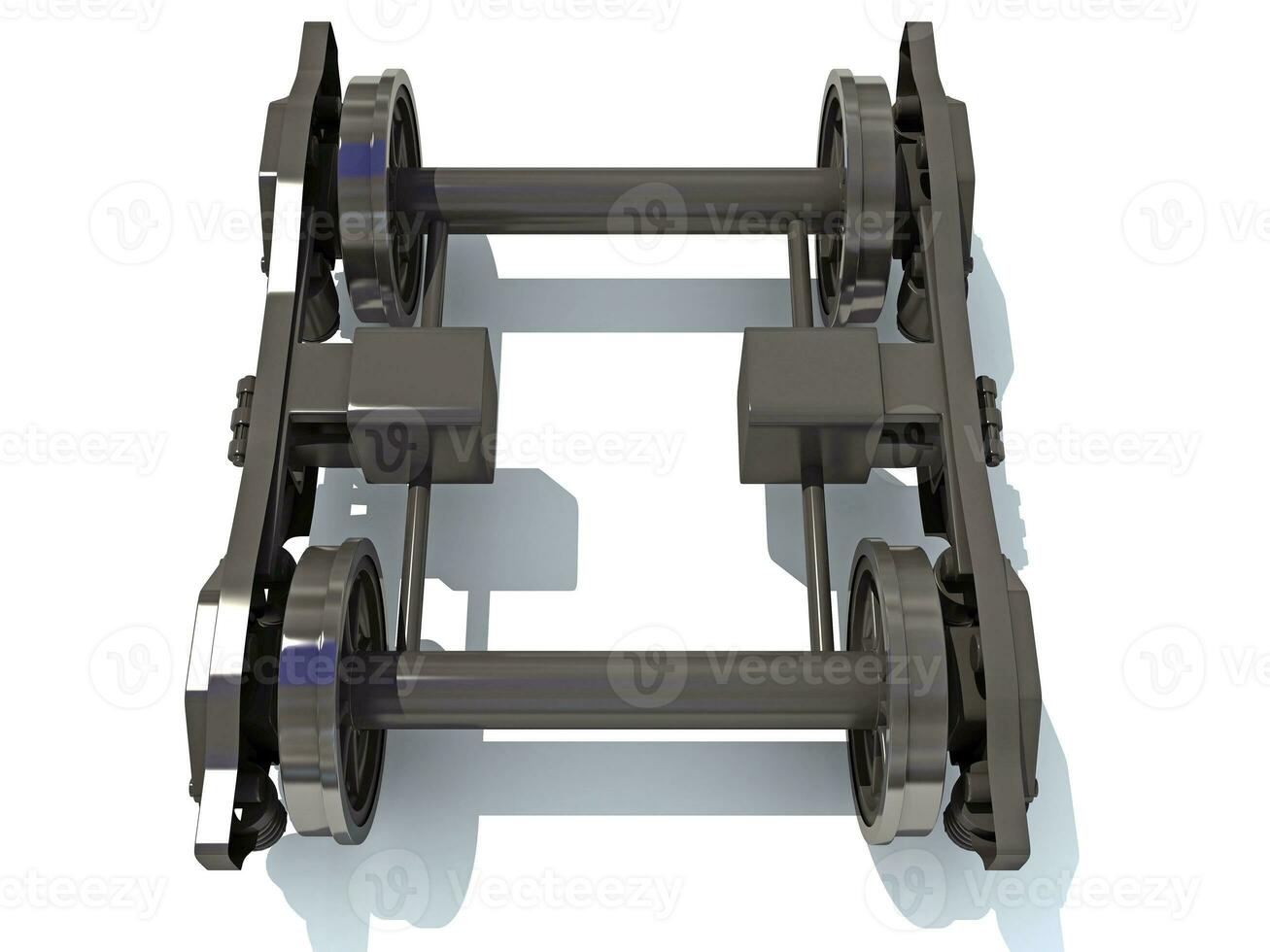 Train Wheels Bogie 3D rendering on white background photo