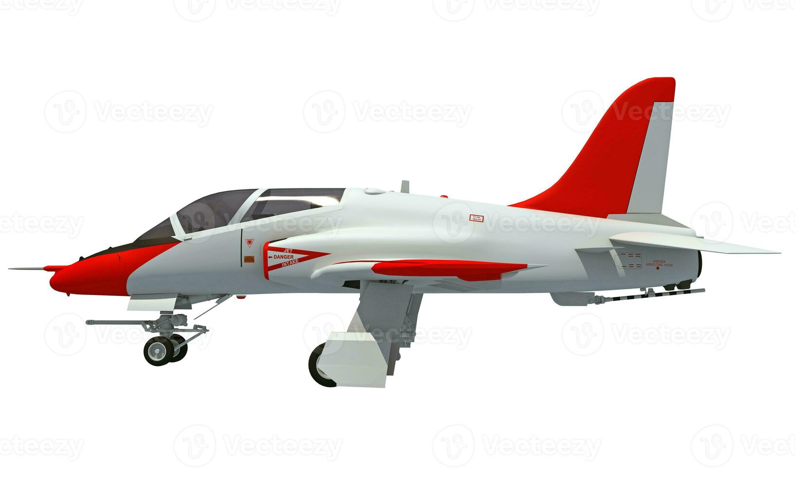 Jet airplane 3D rendering on white background photo