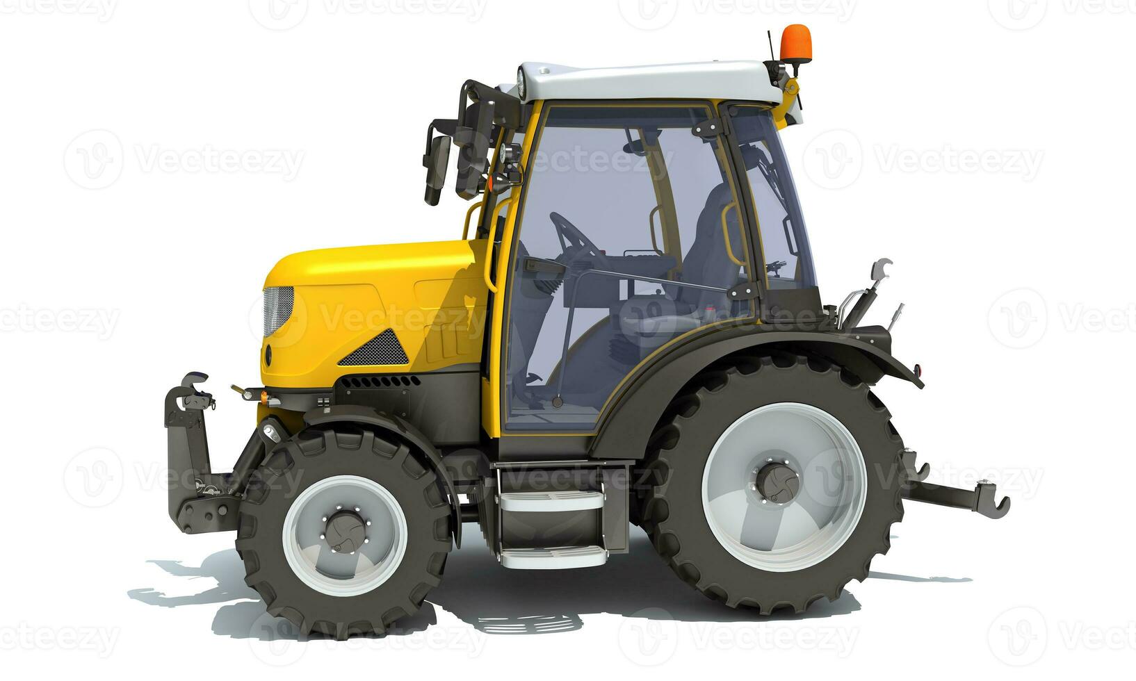 Farm Tractor 3D rendering on white background photo