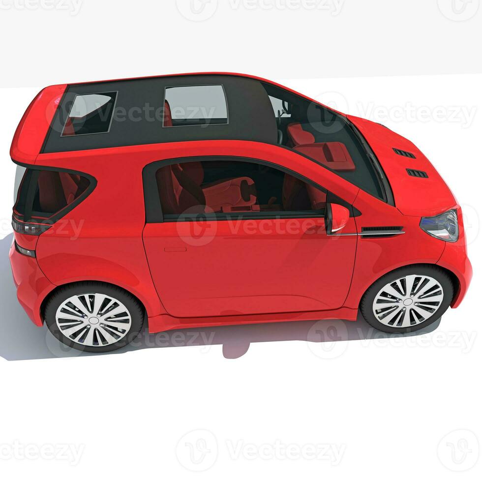 Car 3D rendering on white background photo