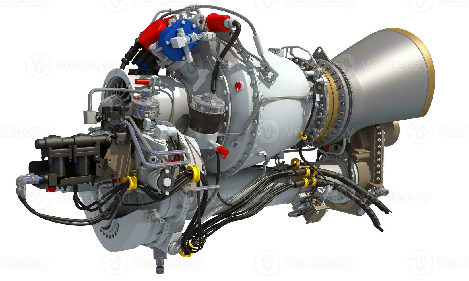 Turboshaft Helicopter Aircraft Engine 3D rendering photo