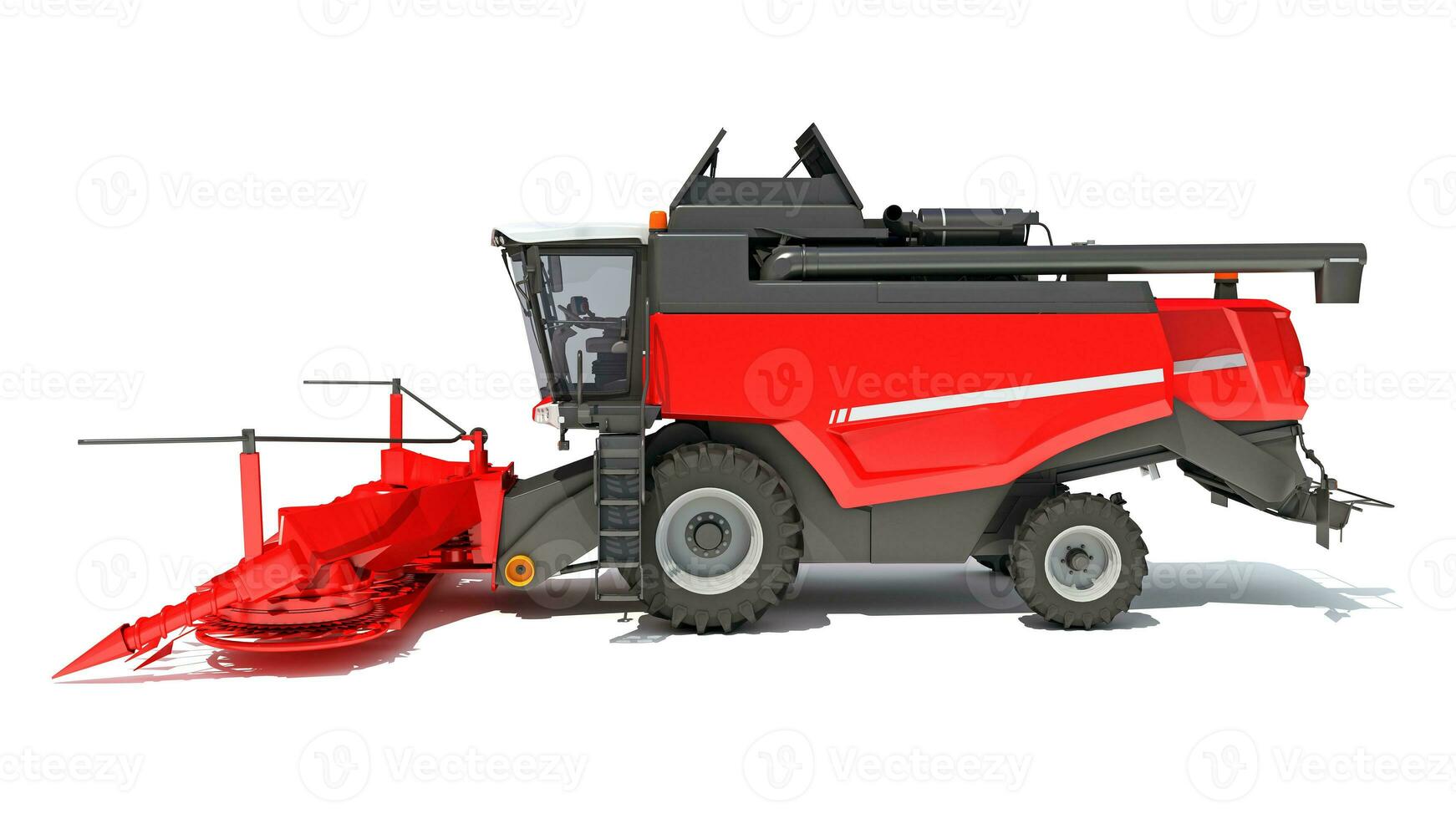 Combine Harvester 3D rendering on white background photo