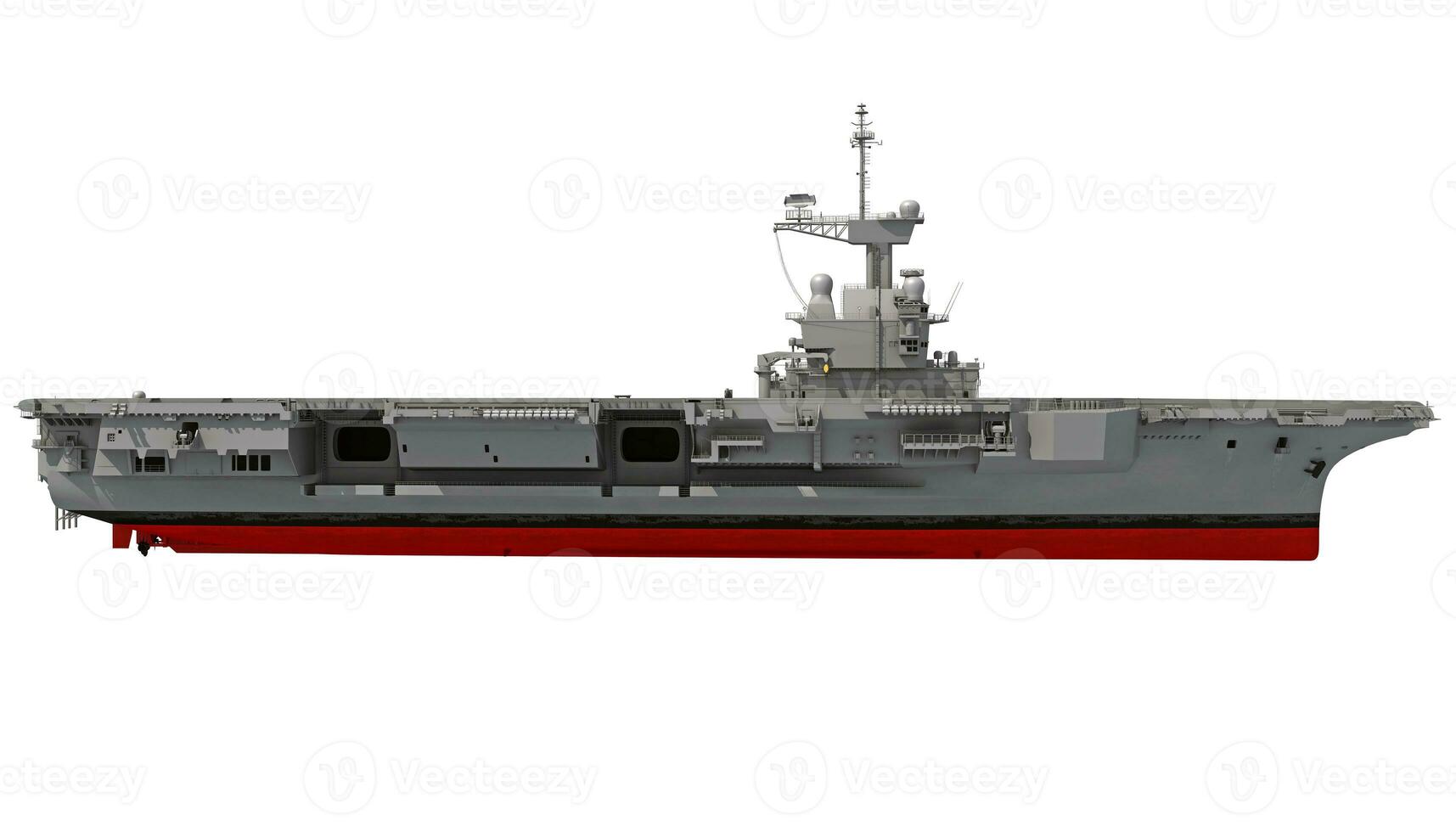 Aircraft Carrier military vessel 3D rendering ship on white background photo