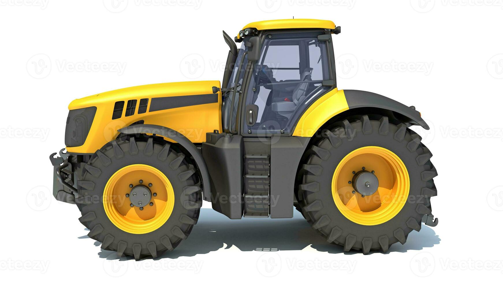 Farm Tractor 3D rendering on white background photo