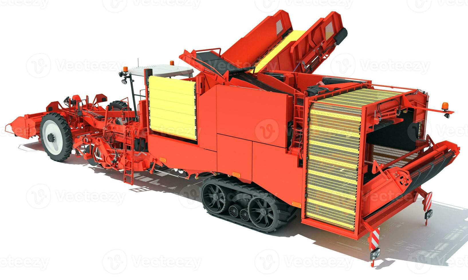 Potato Combine Harvester farm equipment 3D rendering on white background photo