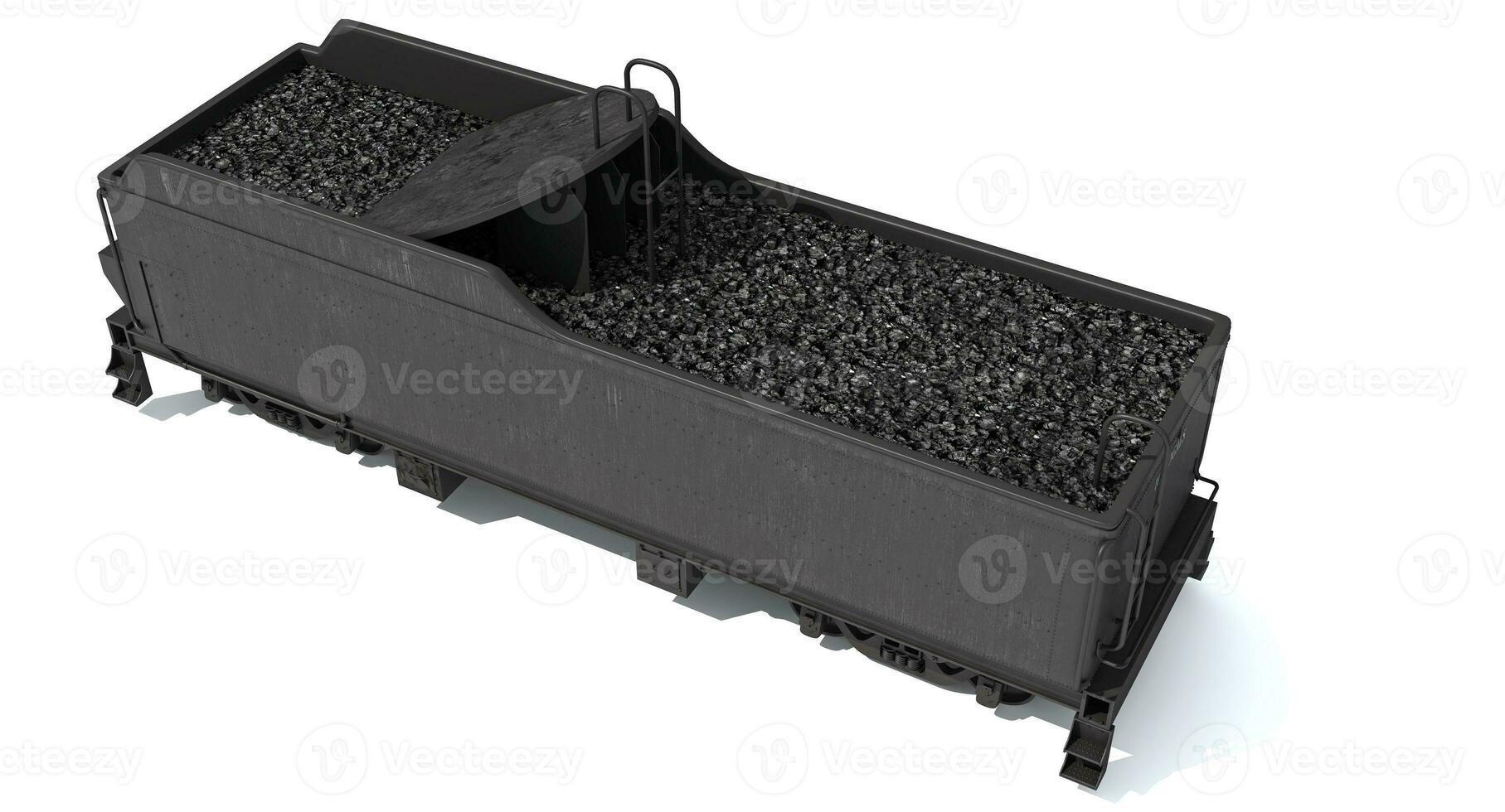 Railway Coal Carrying Car for Steam Train 3D rendering photo