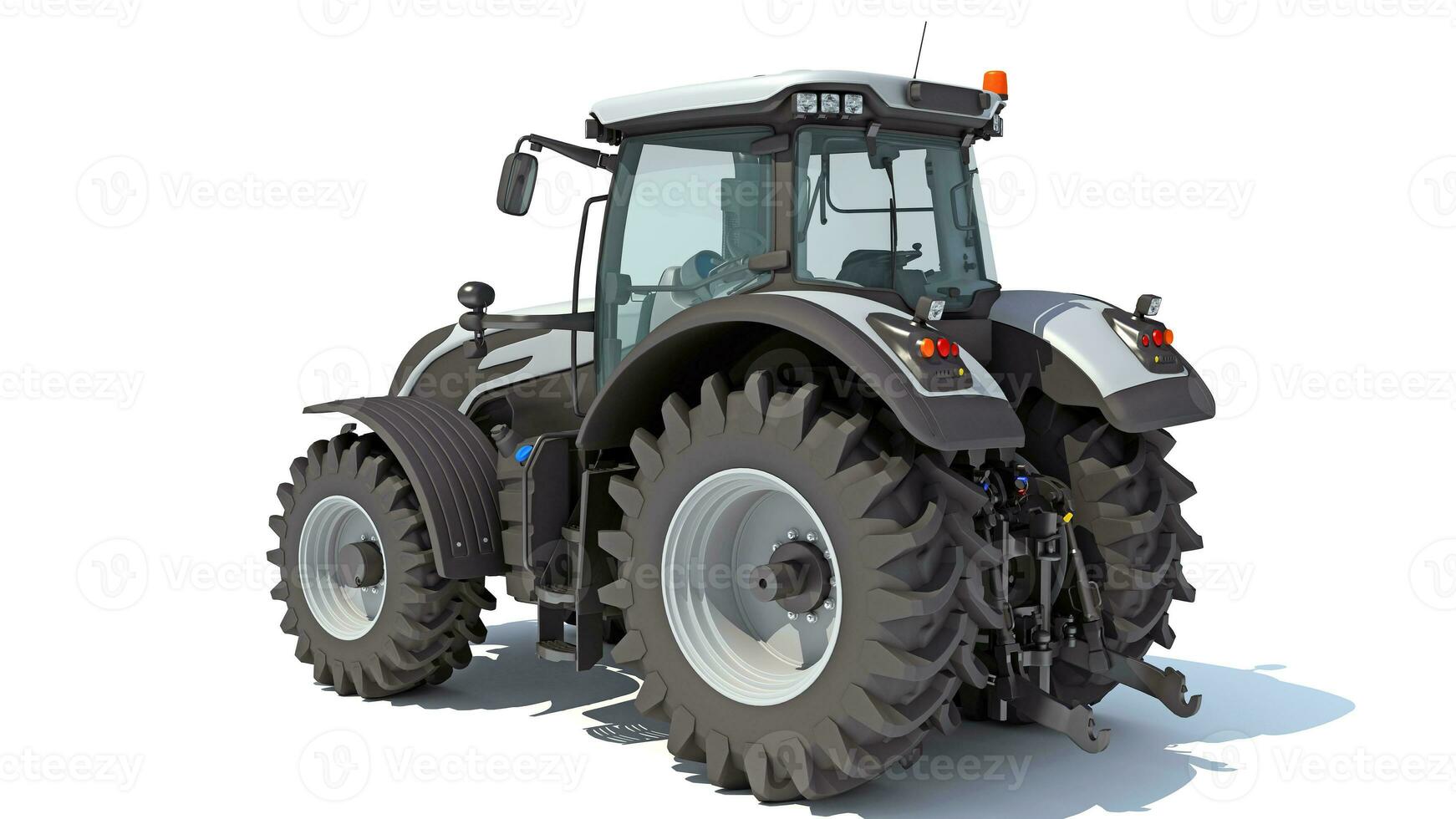 Farm Tractor 3D rendering on white background photo