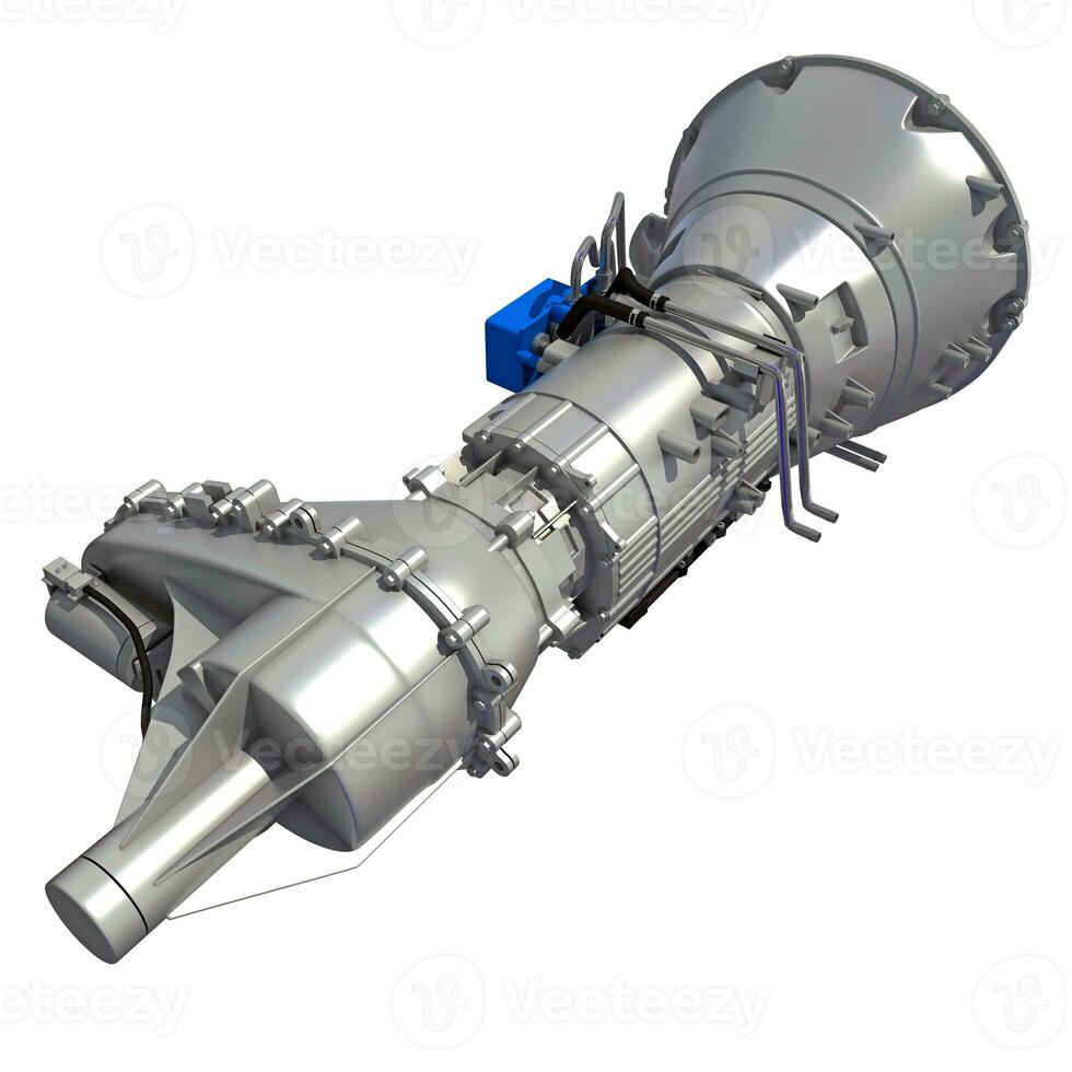 Car Transmission 3D rendering Trans on white background photo