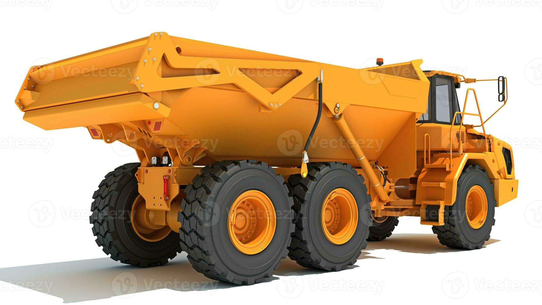 Mining Dump Truck heavy construction machinery 3D rendering on white background photo