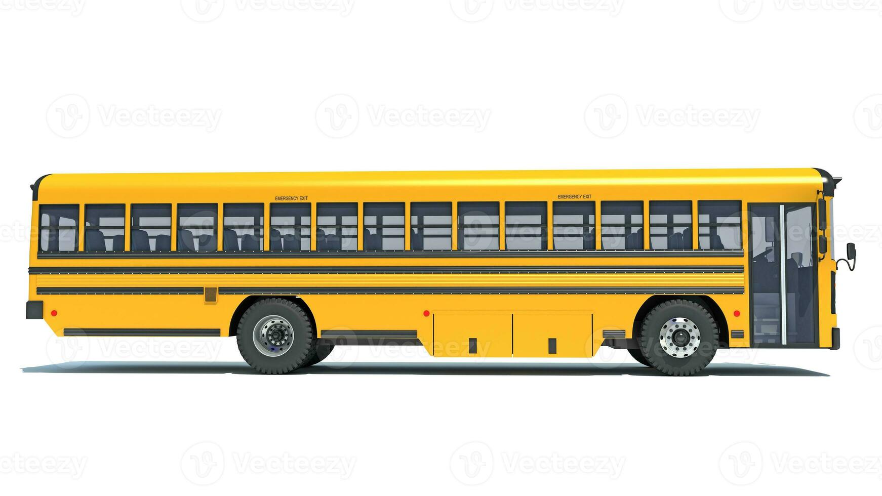 School Bus 3D rendering on white background photo