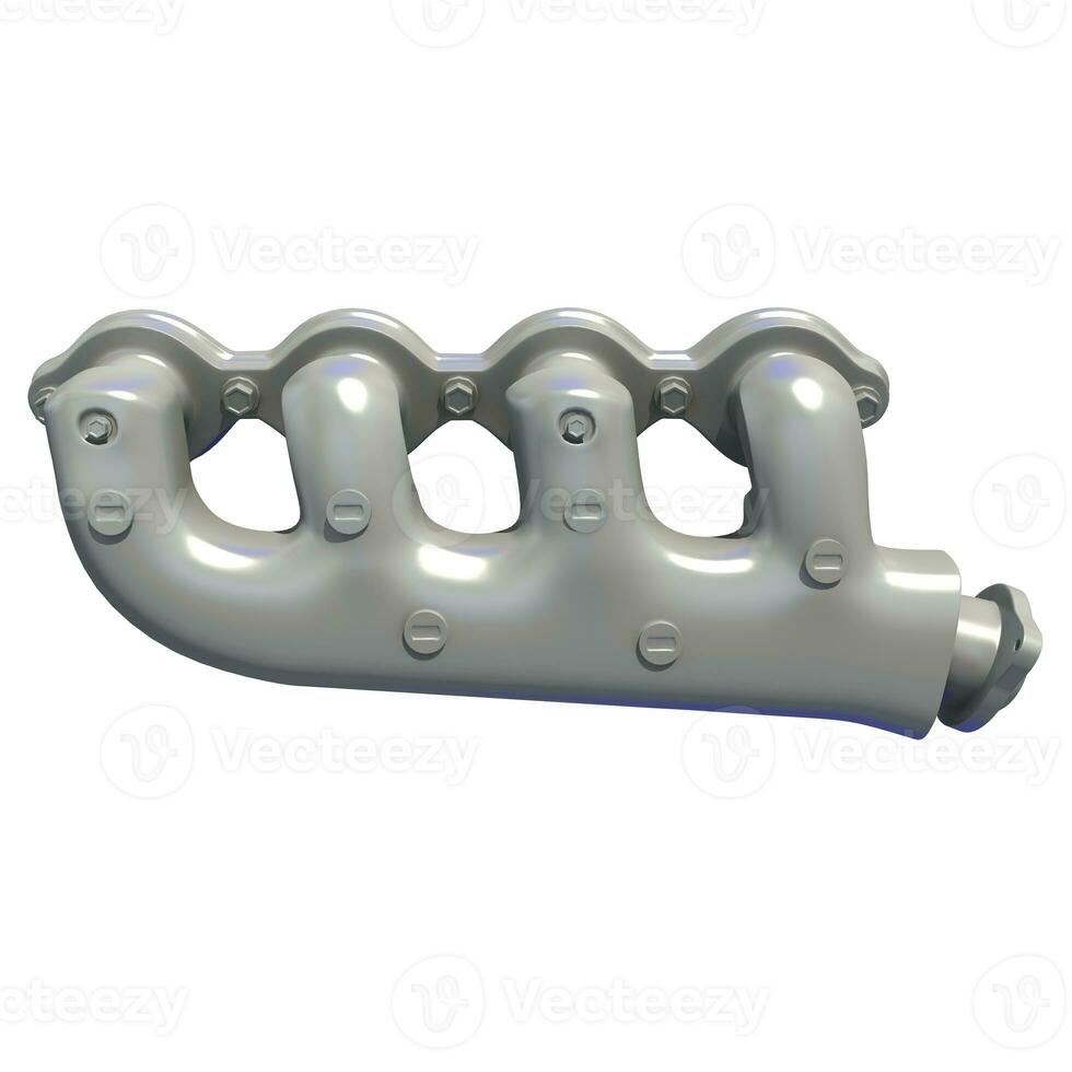 Exhaust Manifold 3D rendering on white background photo