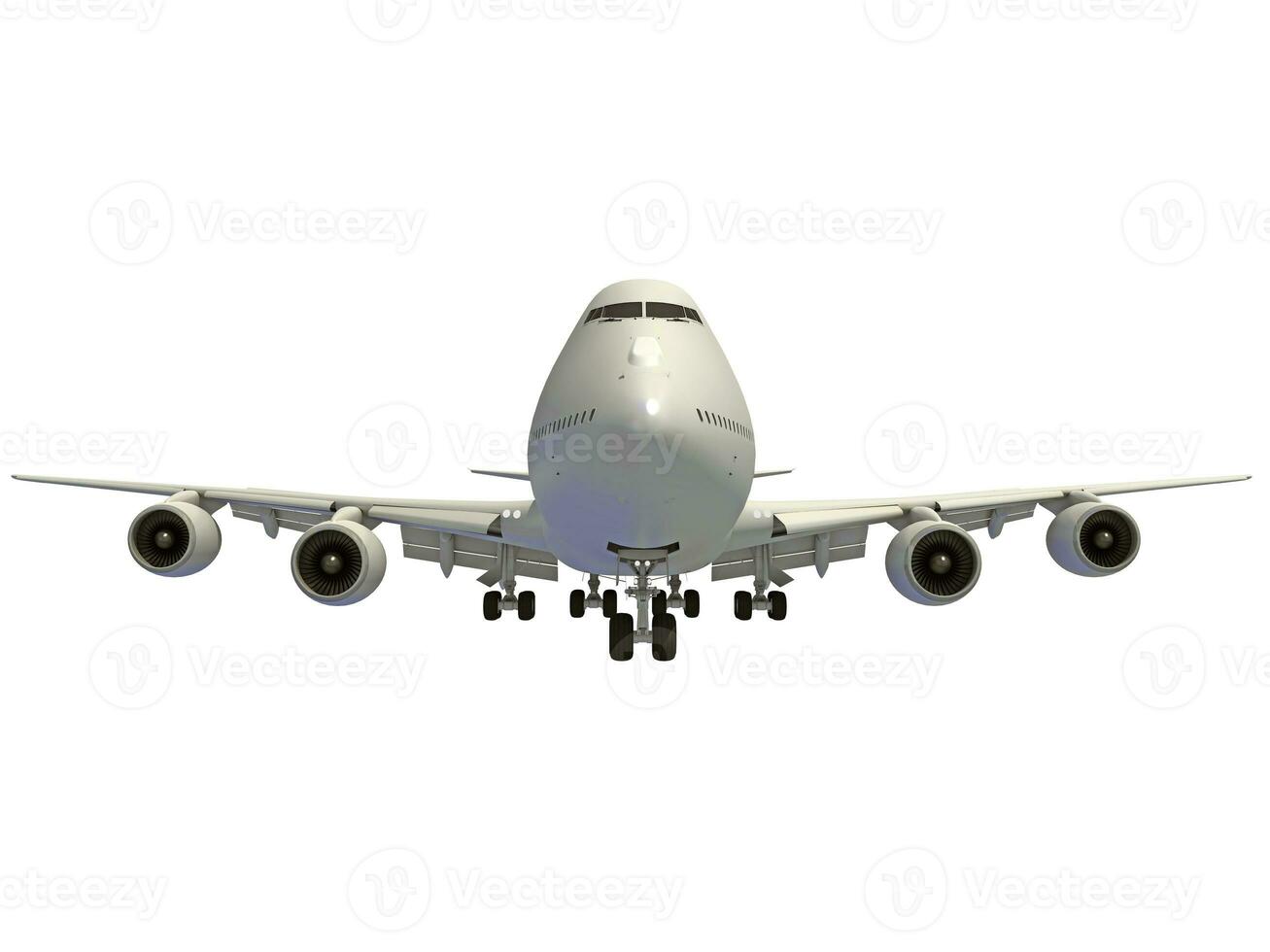 Aircraft 3D rendering airplane on white background photo