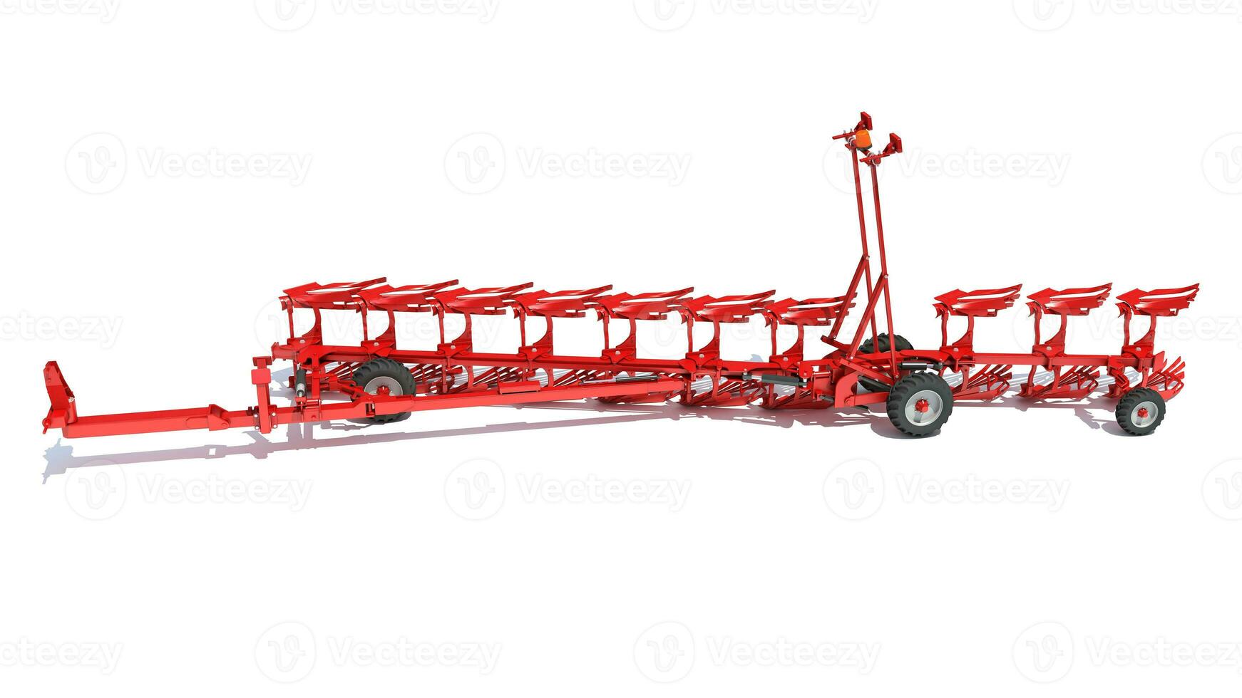 Semi Mounted Plough farm equipment 3D rendering on white background photo