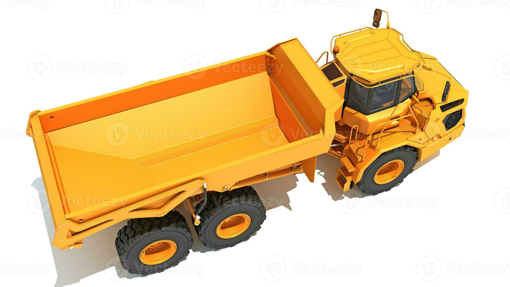 Mining Dump Truck heavy construction machinery 3D rendering on white background photo