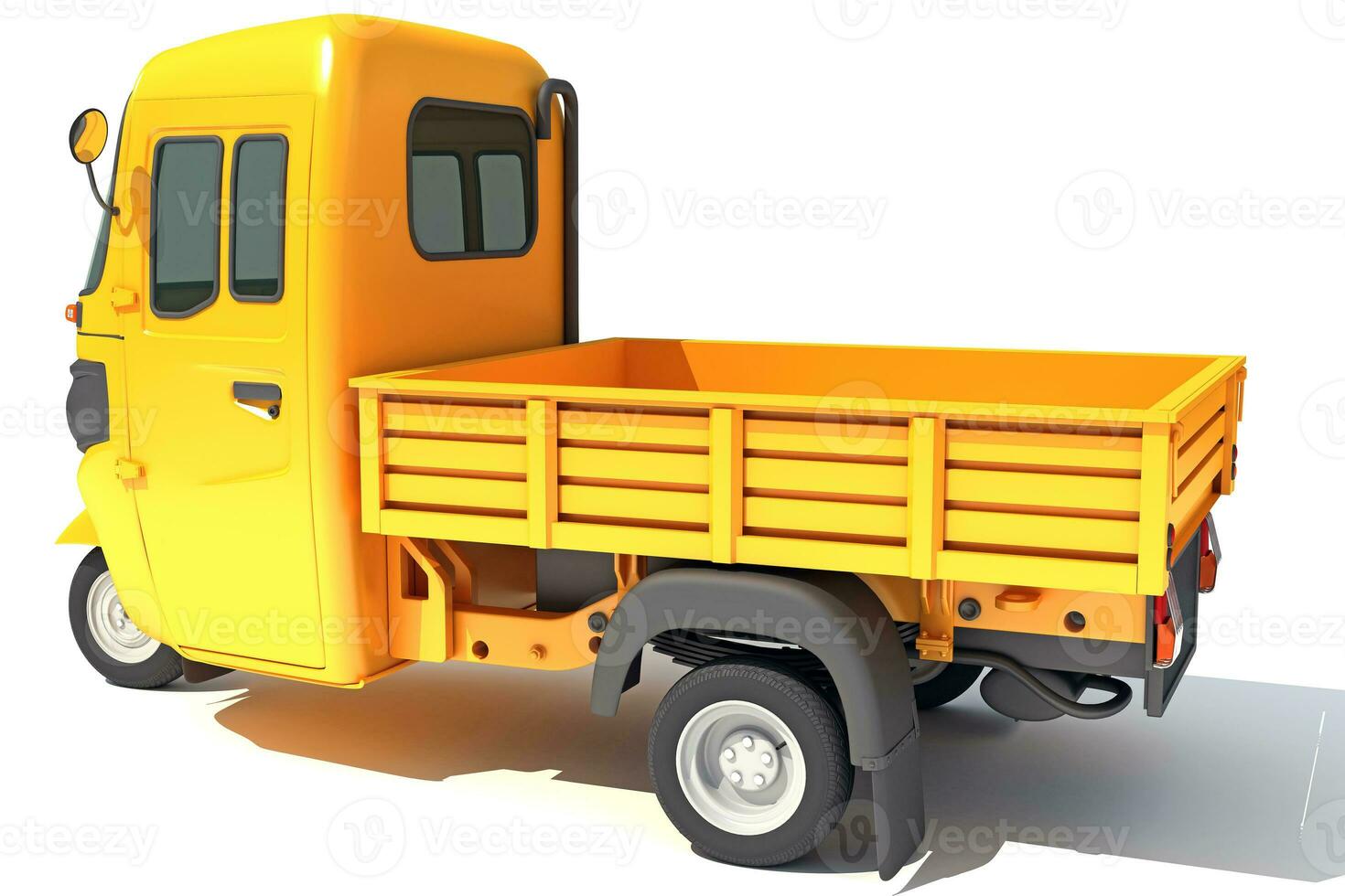 Mini Truck Pick Up Rickshaw 3D rendering on white background photo