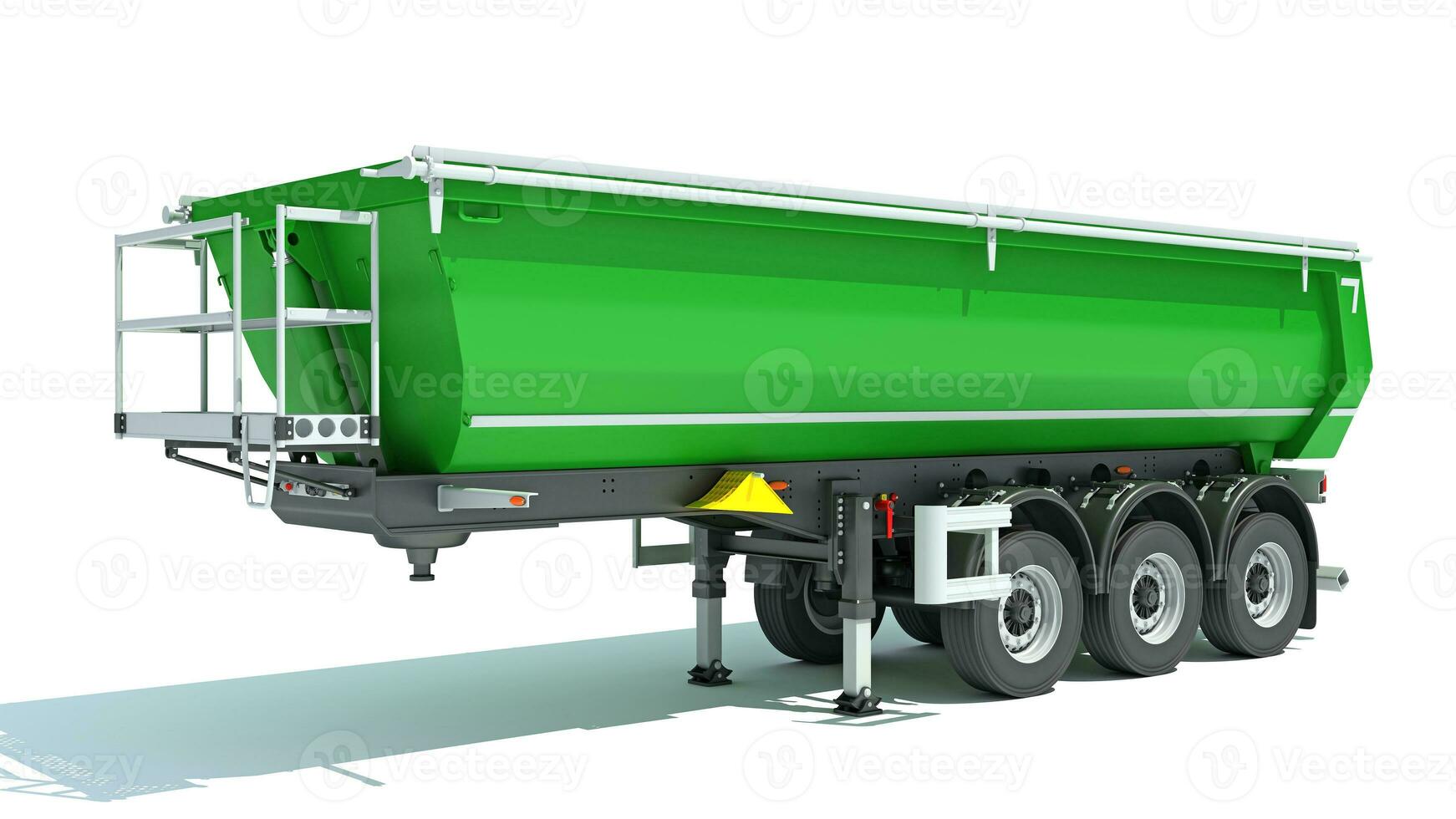 Mining Dump Trailer heavy construction machinery 3D rendering on white background photo