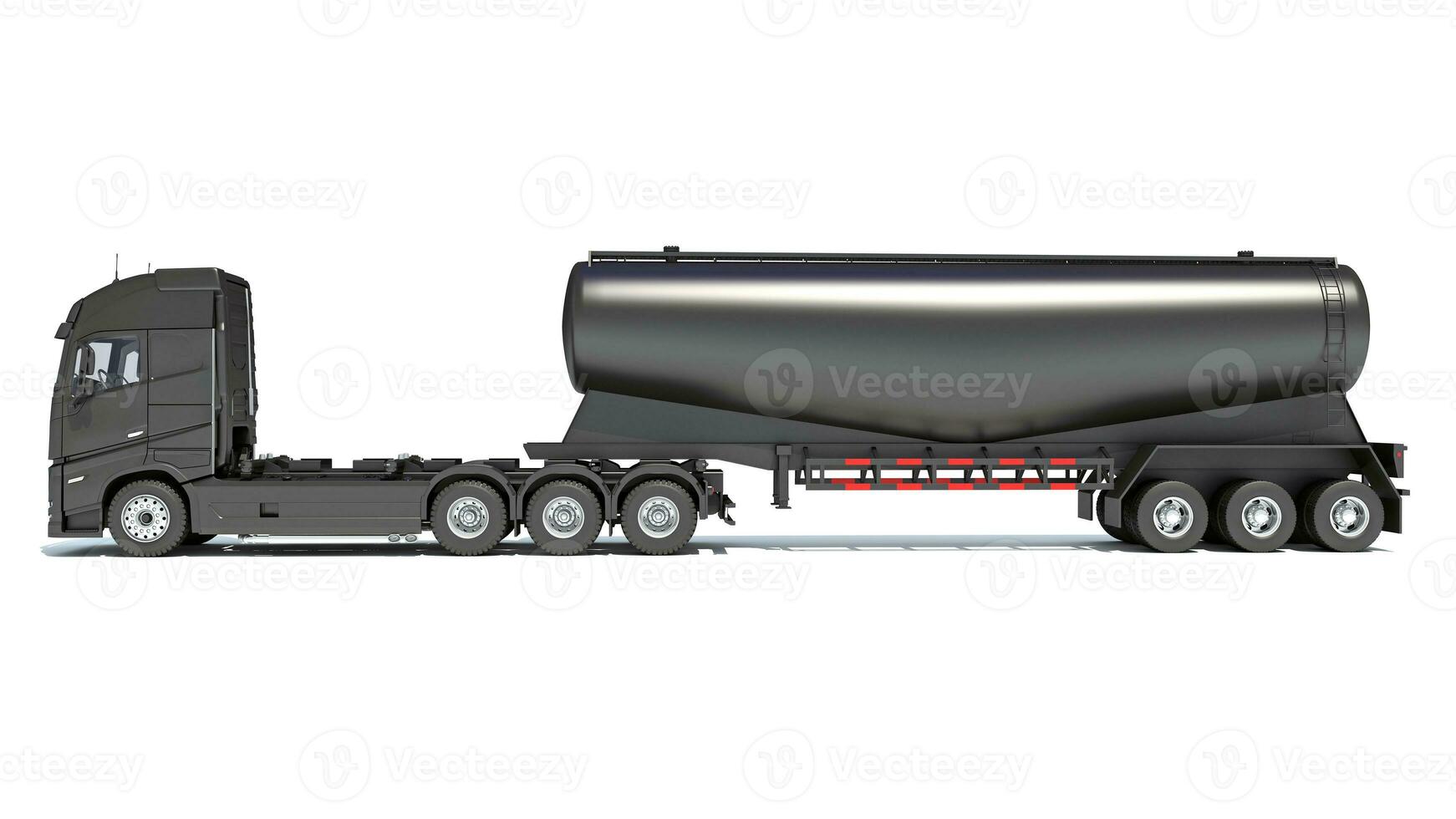 Truck with Tank Trailer 3D rendering on white background photo