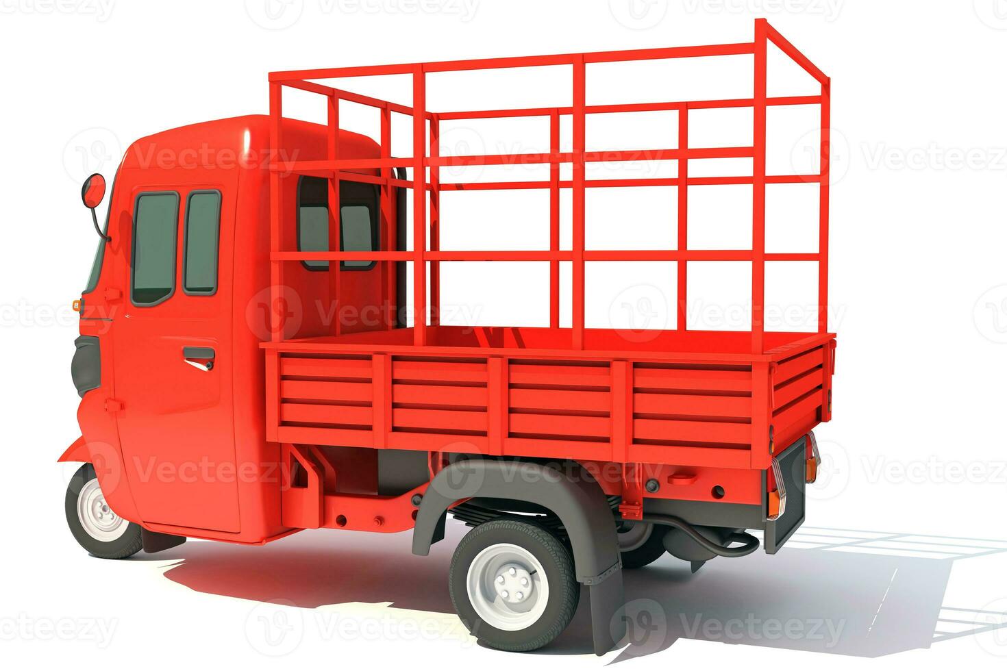 Pickup Mini Truck Carrier 3D rendering on white background photo