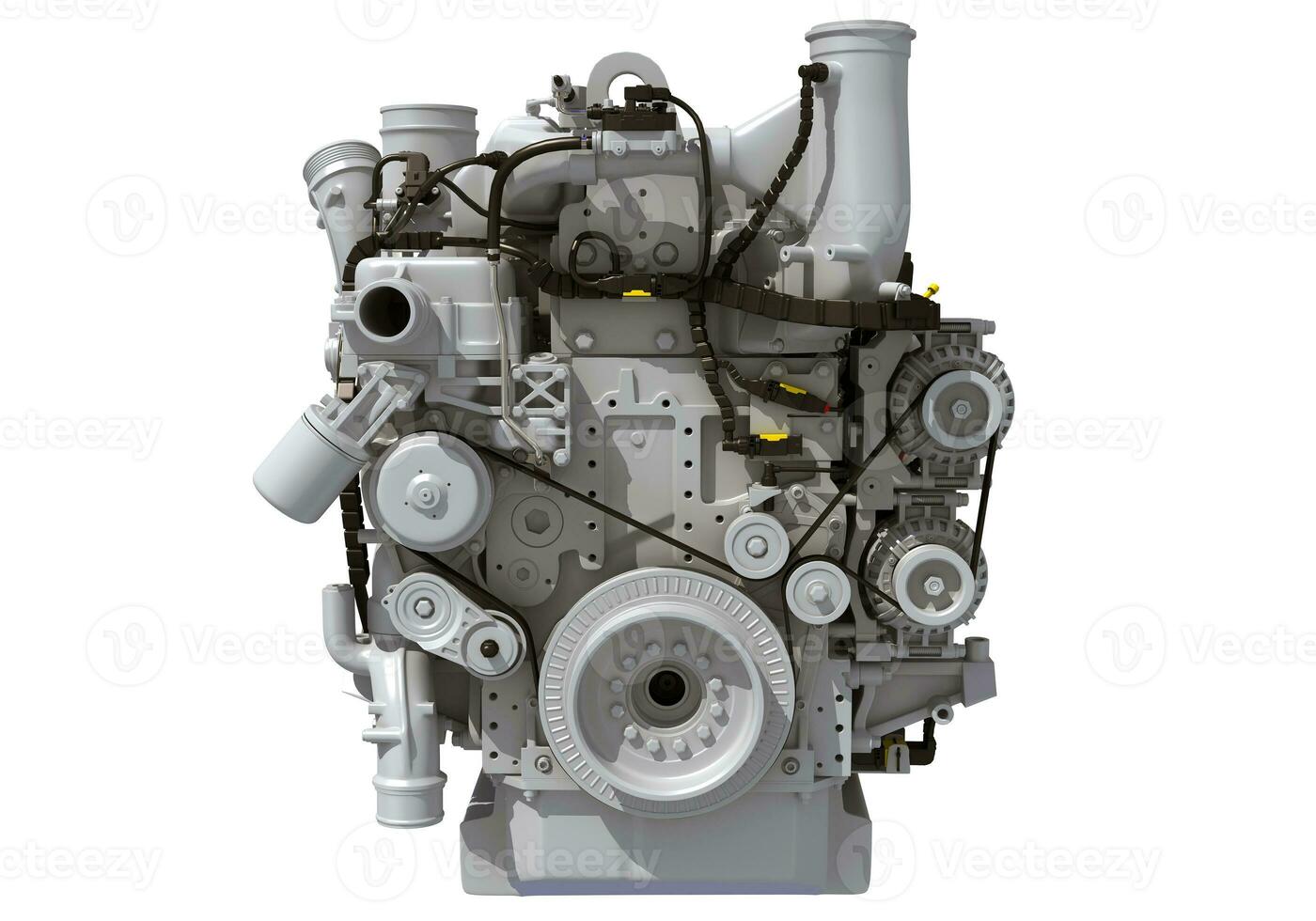 Truck Engine 3D rendering on white background photo