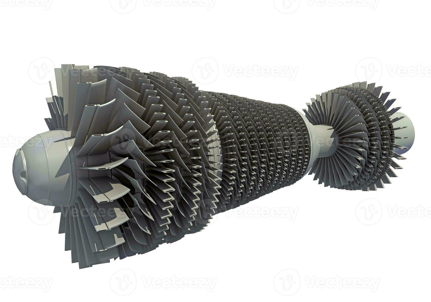 Aircraft Turbine Engine 3D rendering on white background photo