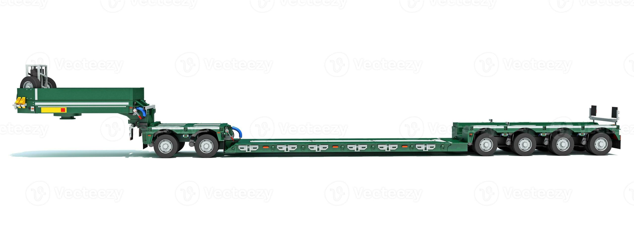 Low Loader Trailer 3D rendering on white background photo