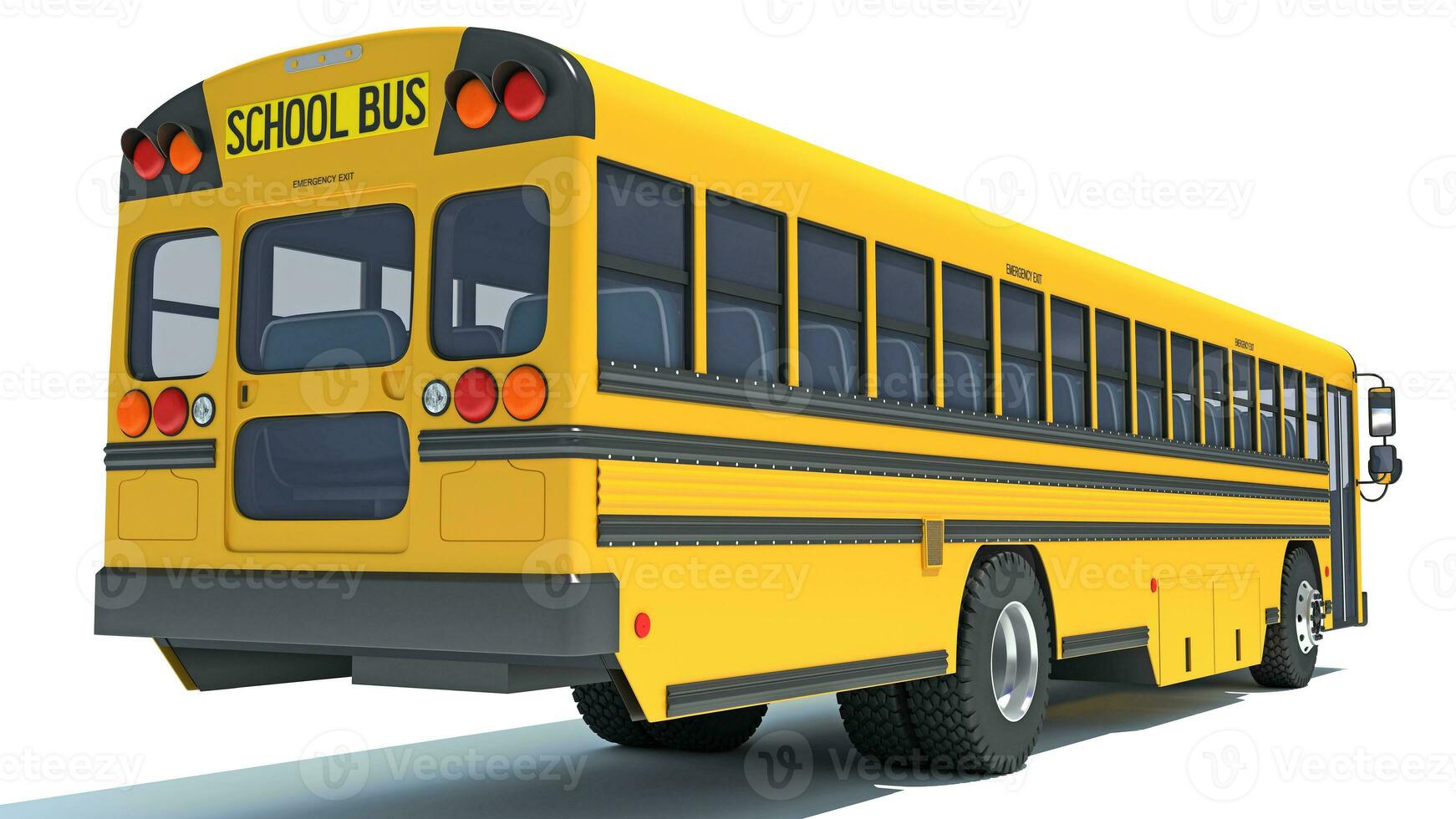 School Bus 3D rendering on white background photo