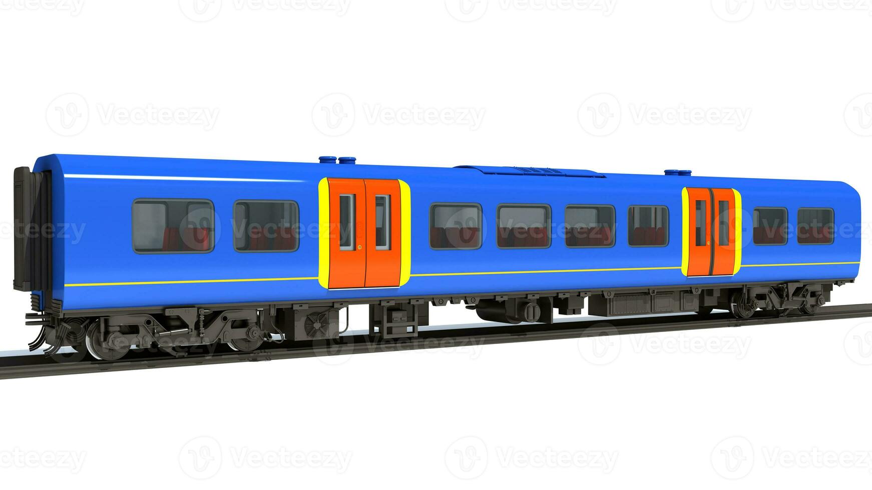 Passenger Train 3D rendering on white background photo