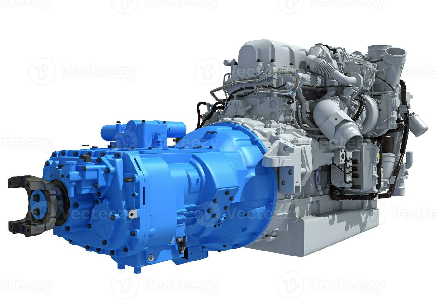 Truck Engine 3D rendering on white background photo