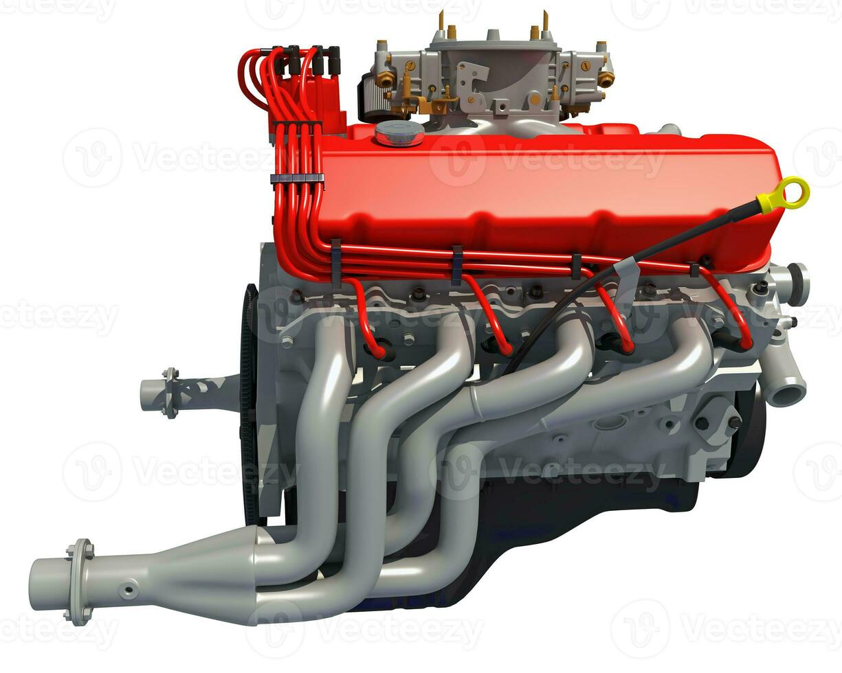 V8 Car Engine motor 3D rendering photo