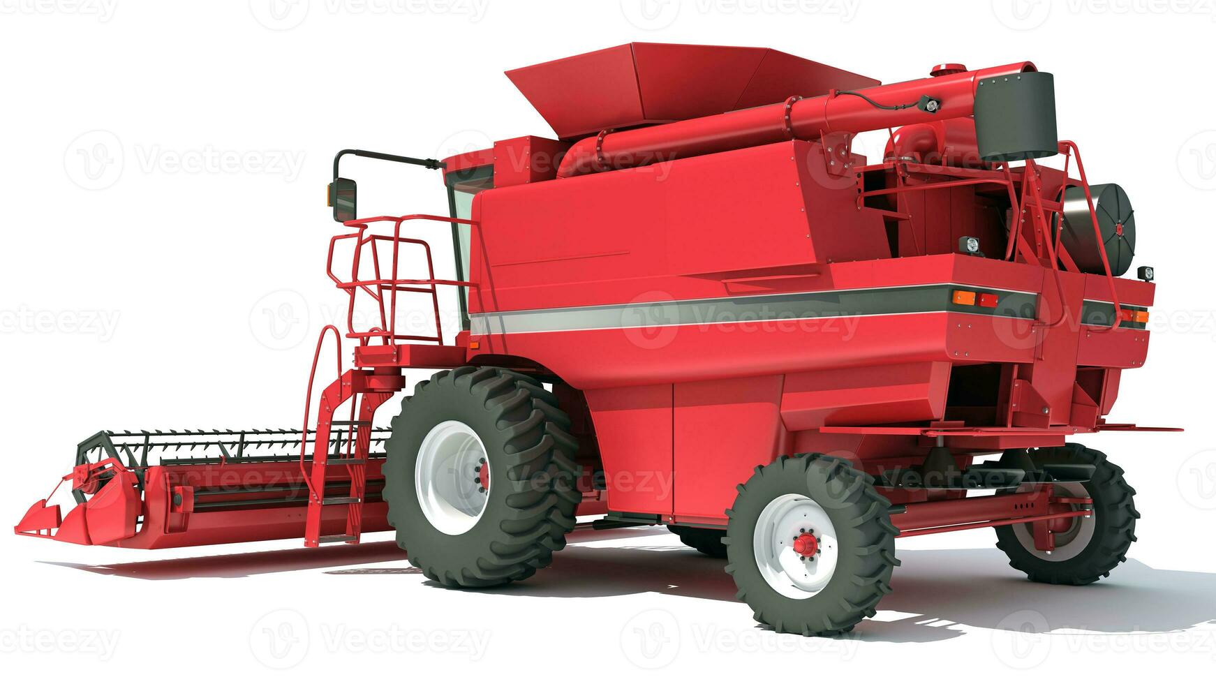 Combine Harvester farm equipment 3D rendering on white background photo