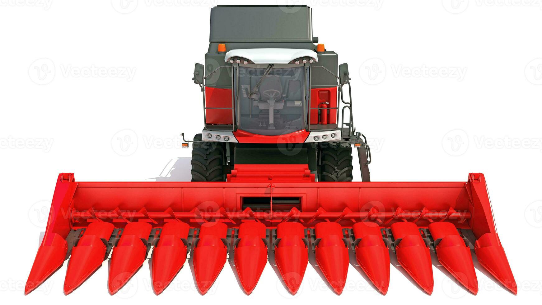 Combine Harvester 3D rendering on white background photo