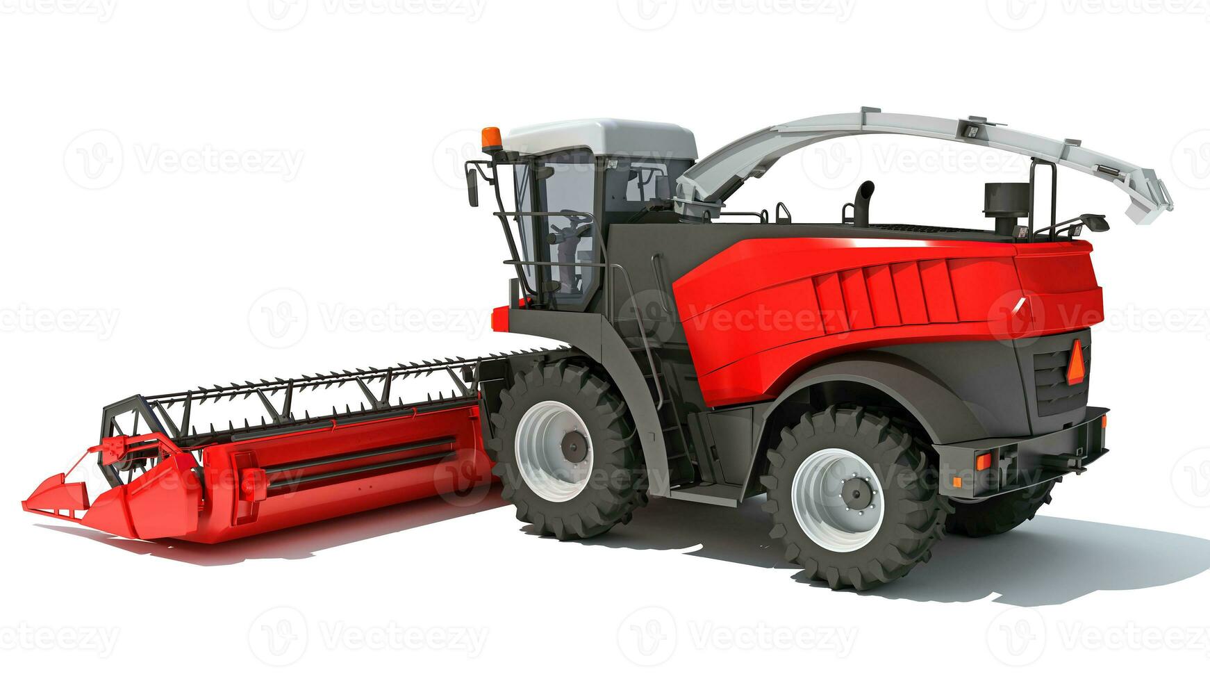 Combine Harvester 3D rendering on white background photo