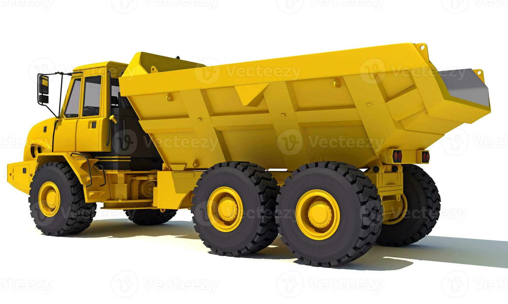 Mining Dump Truck heavy construction machinery 3D rendering on white background photo