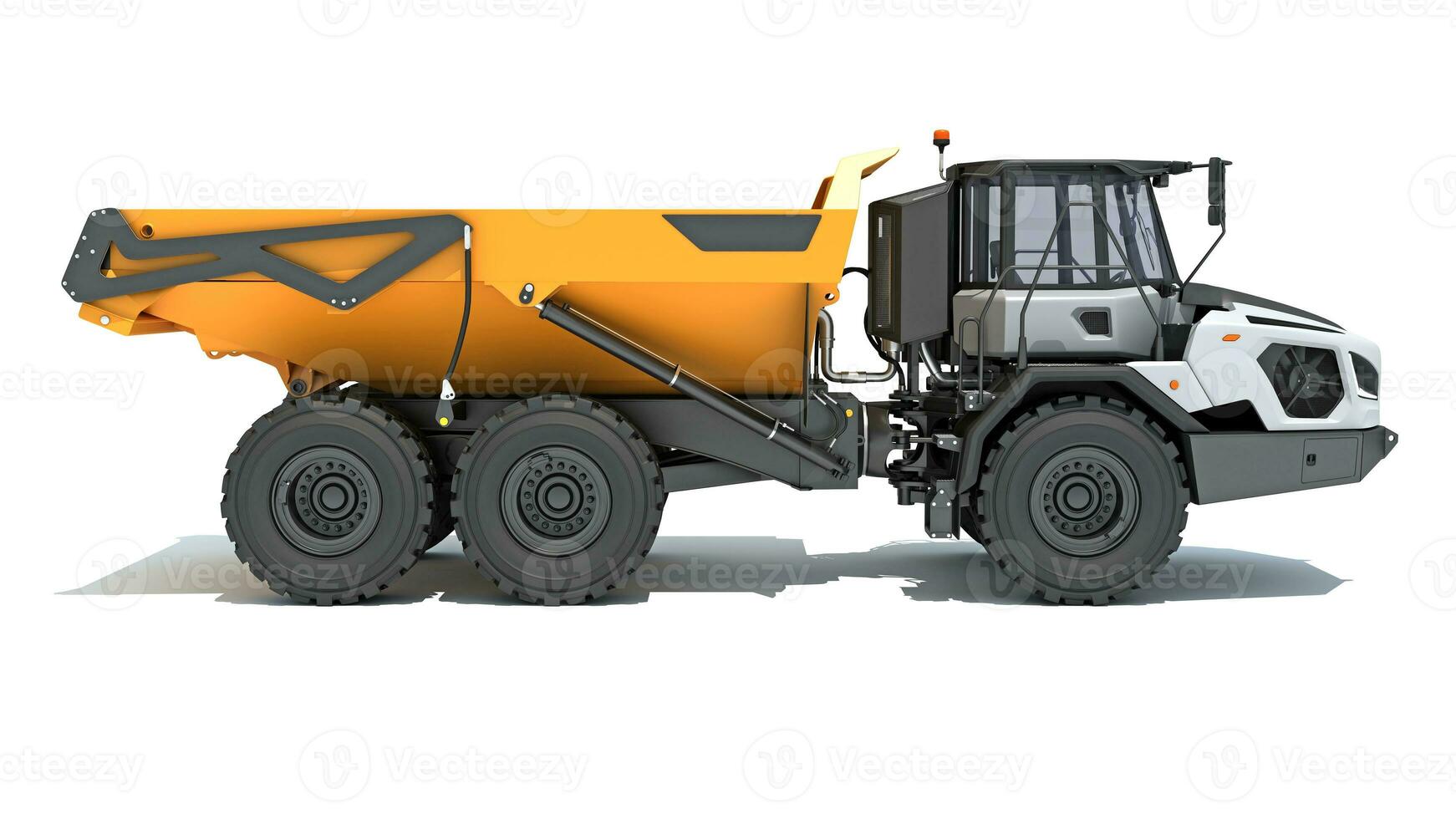 Articulated Mining Truck 3D rendering on white background photo