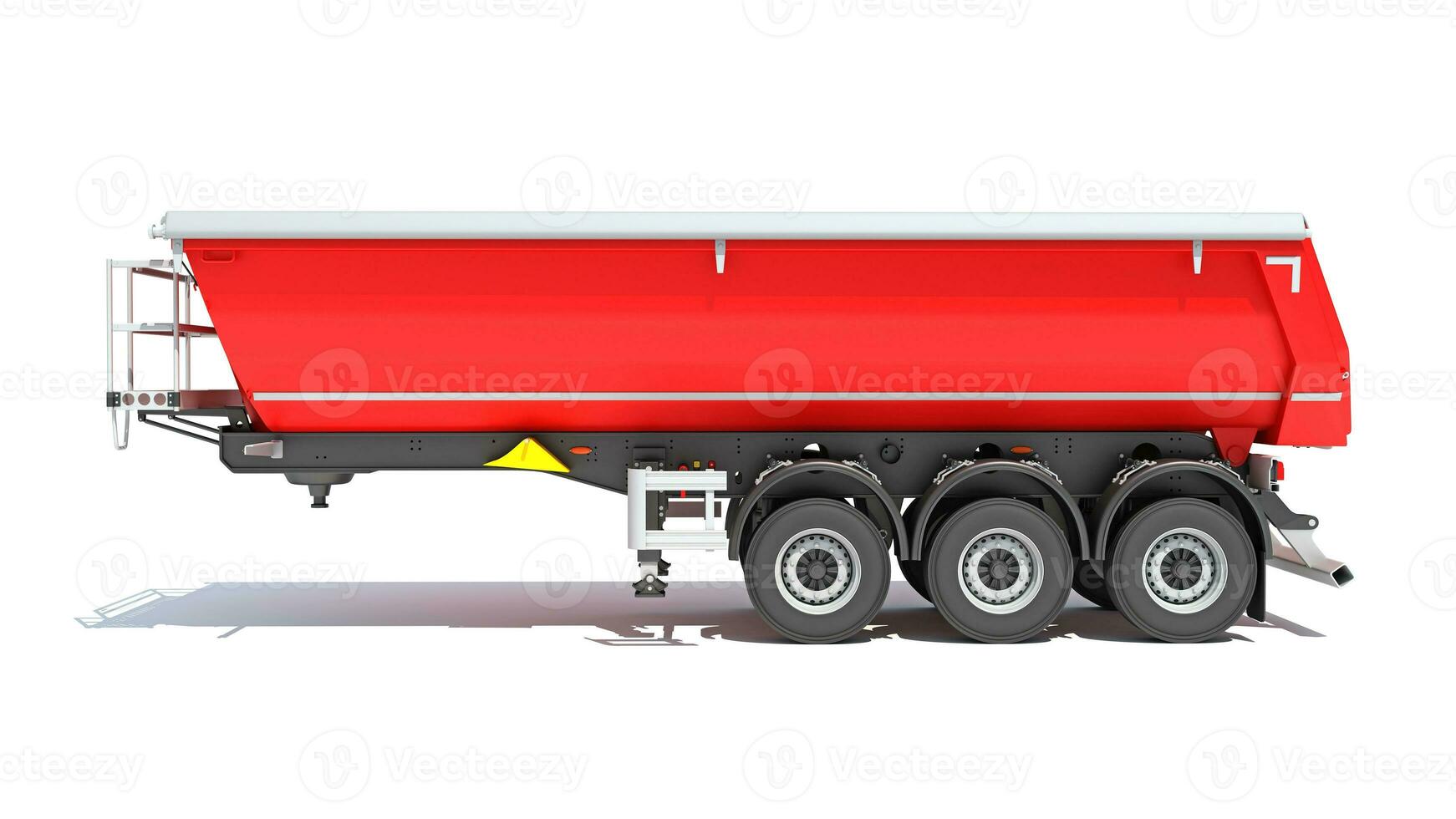 Mining Dump Trailer heavy construction machinery 3D rendering on white background photo